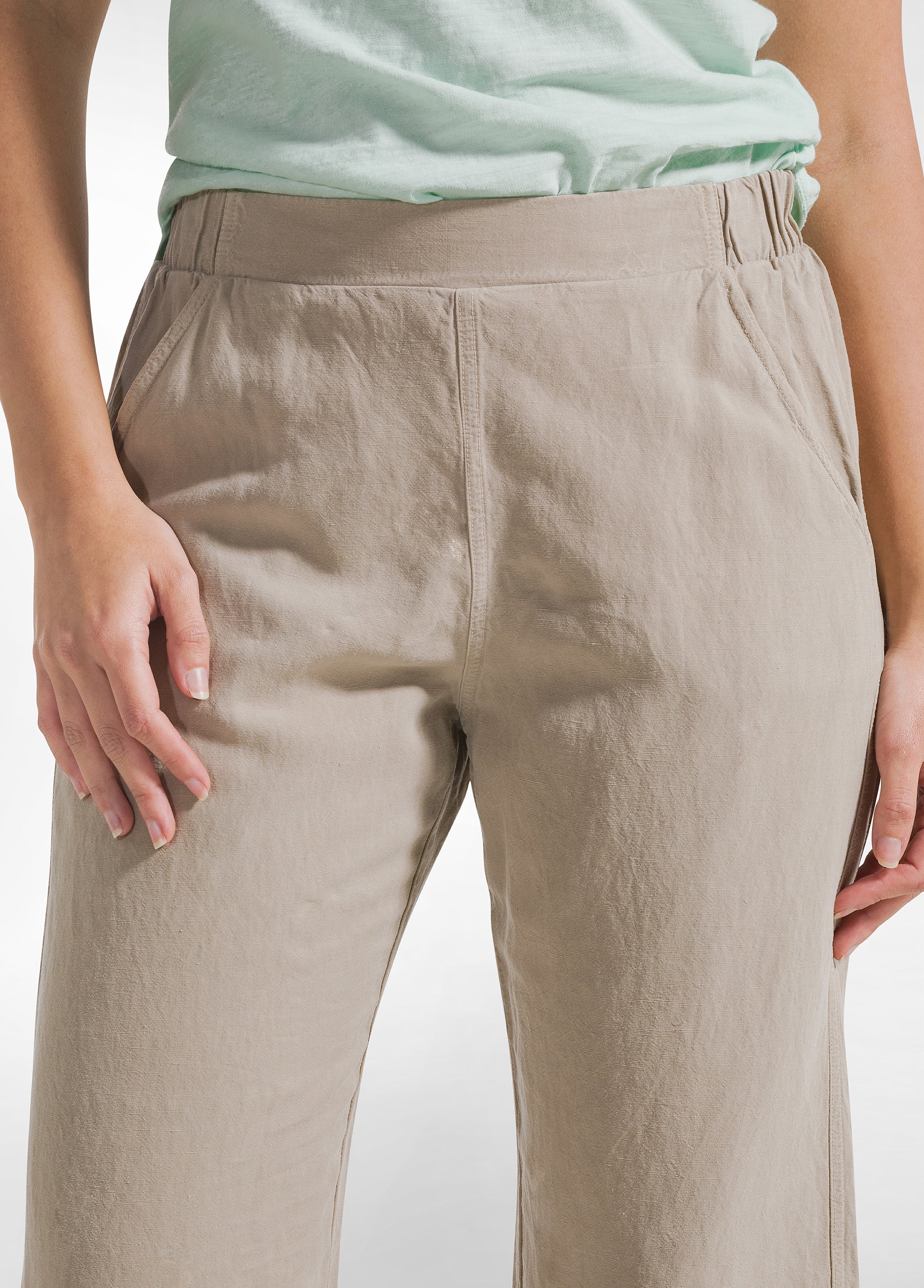 deha-d42485-pantaloni-dritti-in-lino-fiammato-beige image 4