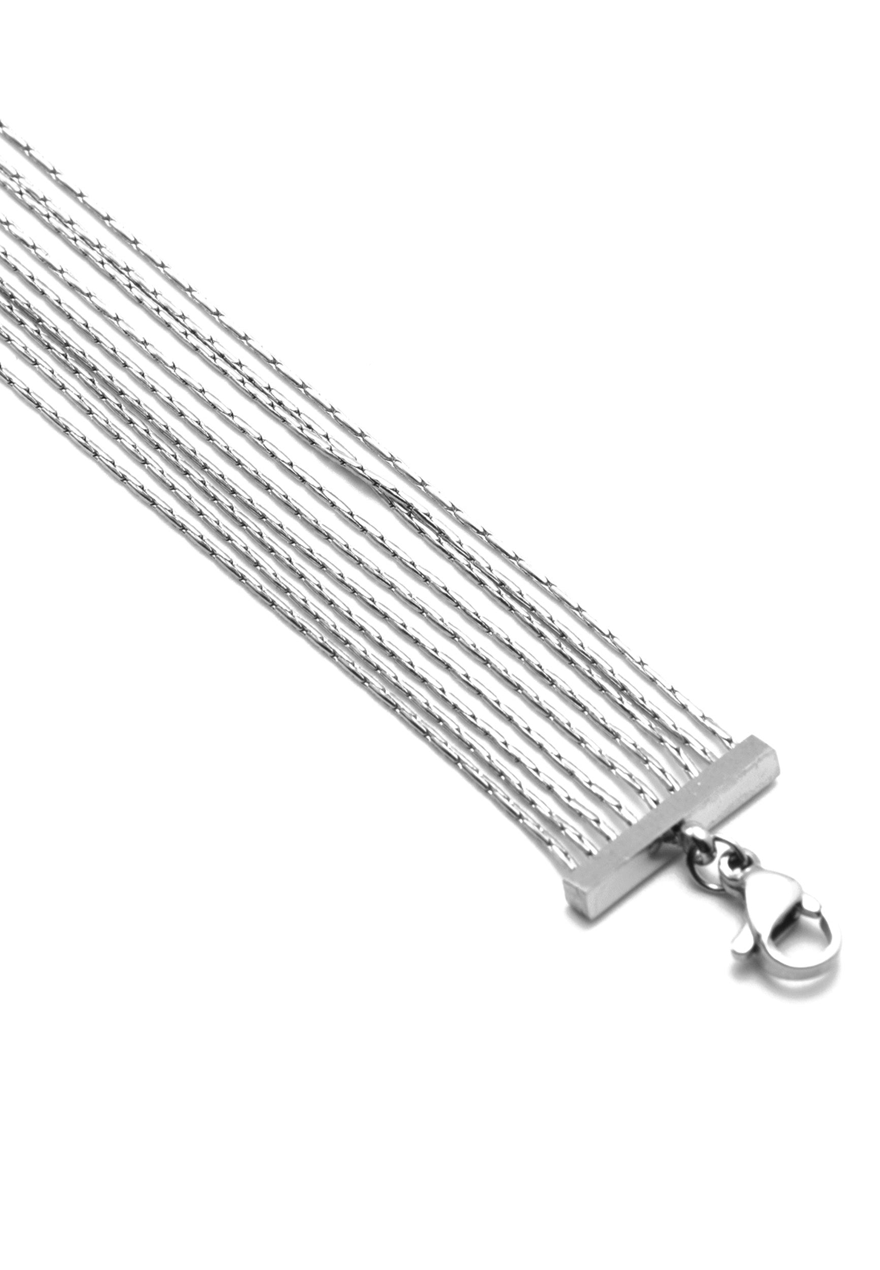 freddy-bracciale-multi-filo-in-acciaio-argentato-catena-a-spiga image 2