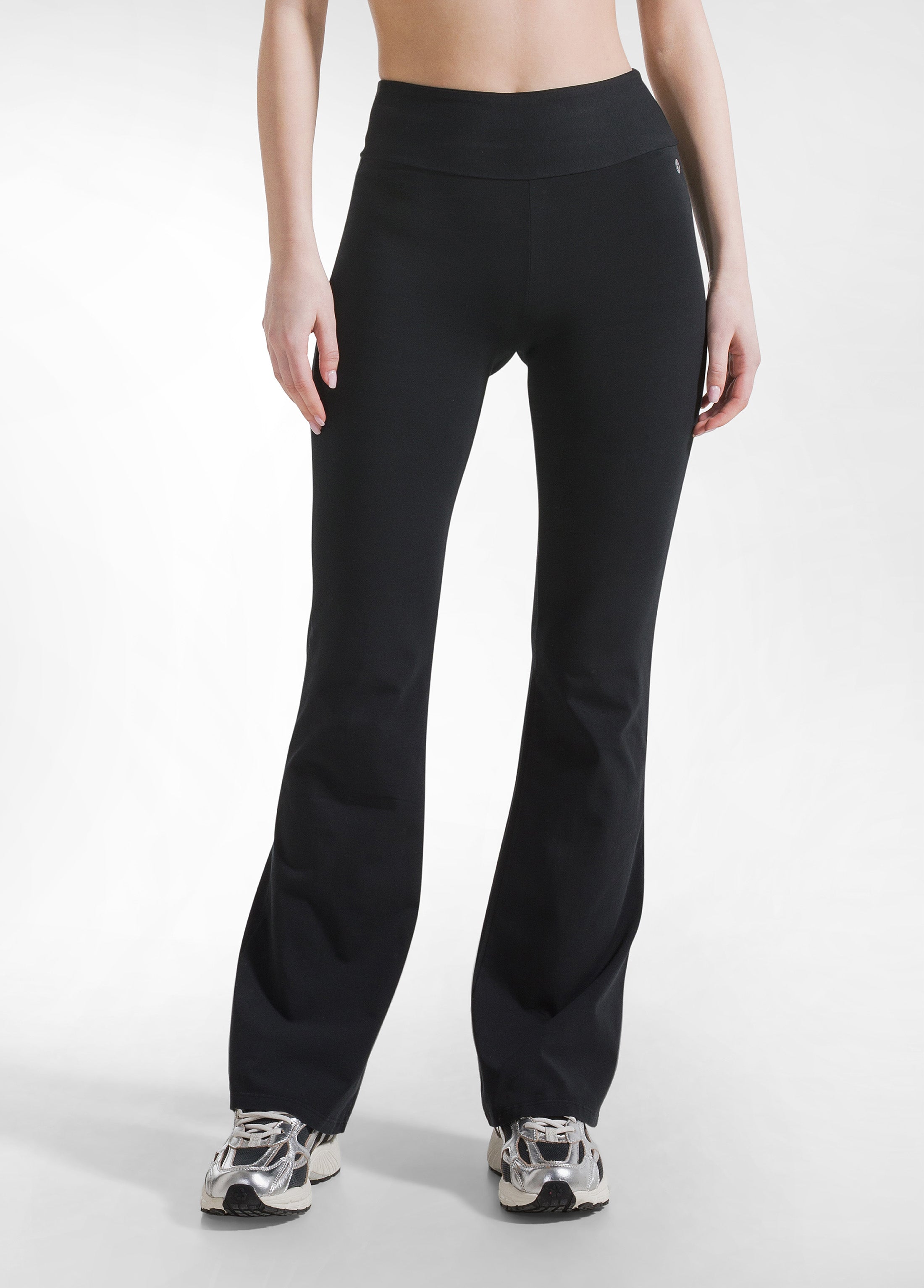 deha-pantaloni-jazz-in-jersey-stretch-tinta-unita-nero image 2