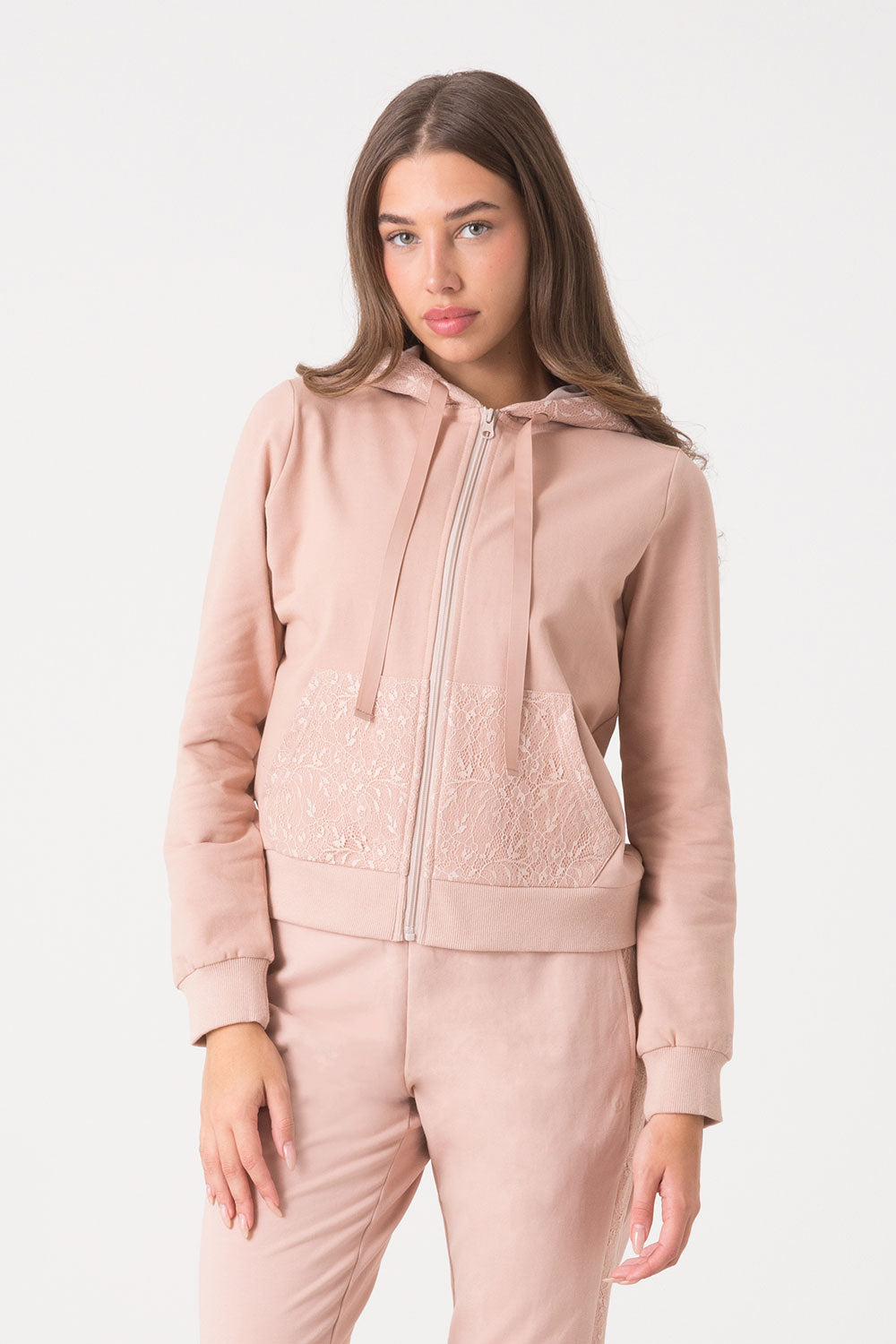 dimensione-danza-felpa-con-cappuccio-full-zip-donna-in-pizzo image 6
