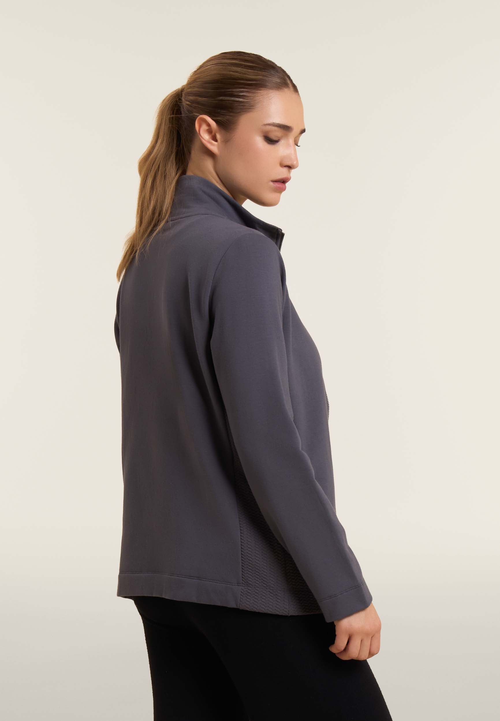 freddy-felpa-donna-full-zip-modal-con-inserti-micro-trecce image 3