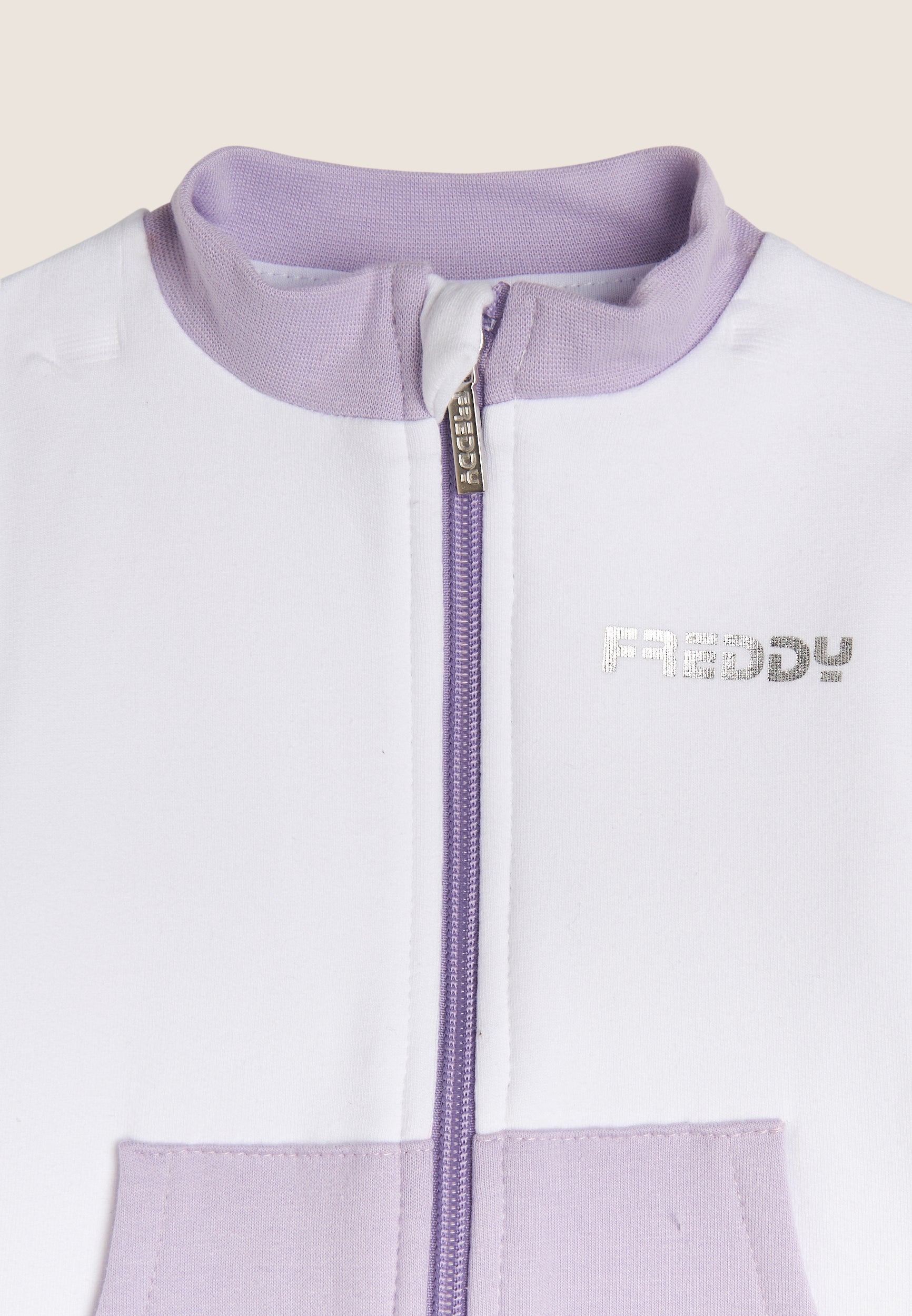 freddy-tuta-baby-in-cotone-elasticizzato-full-zip-con-logo-argento image 3