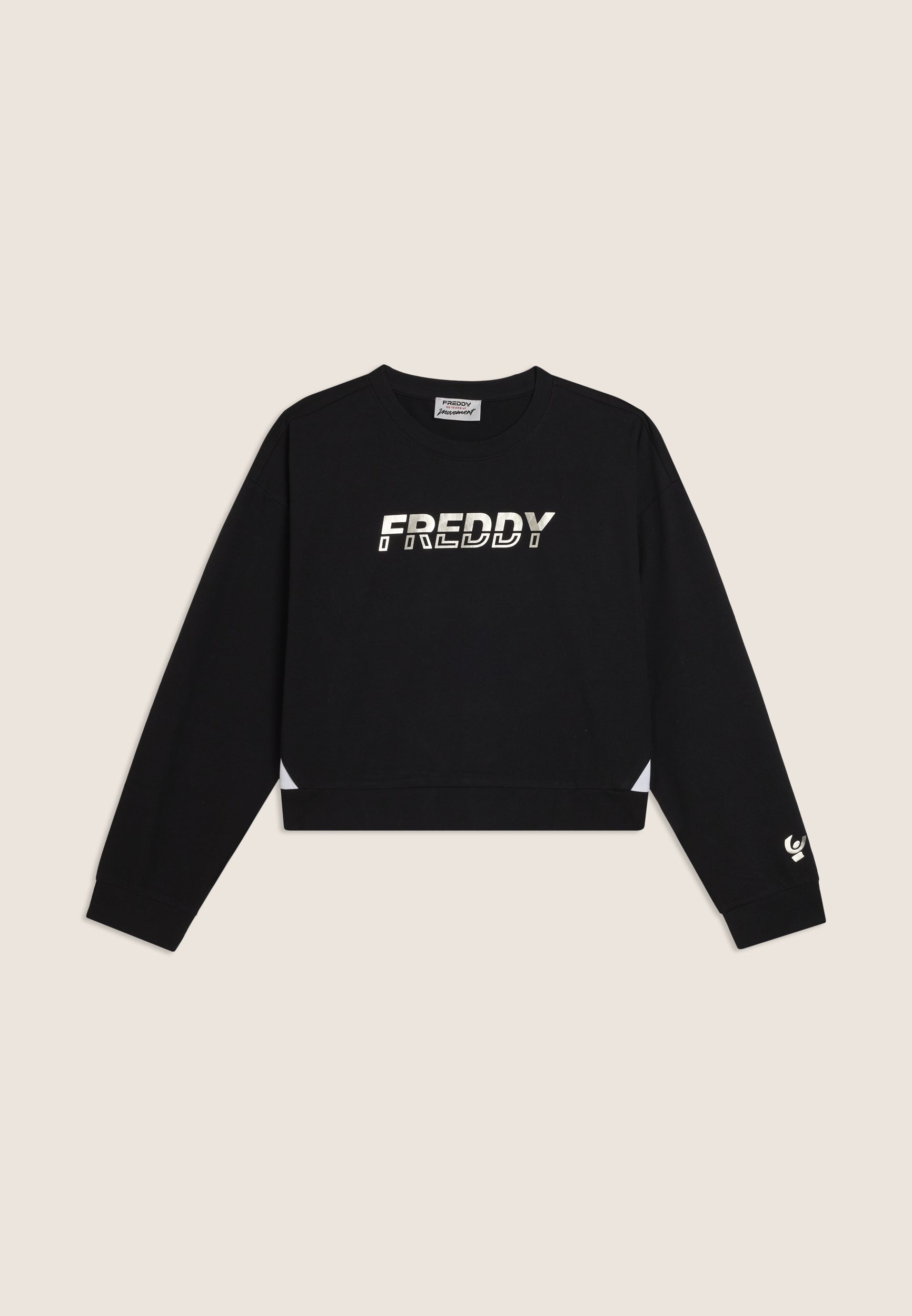 freddy-felpa-girocollo-in-heavy-jersey-stretch-con-inserti-a-contrasto-e-logo-pe image 8