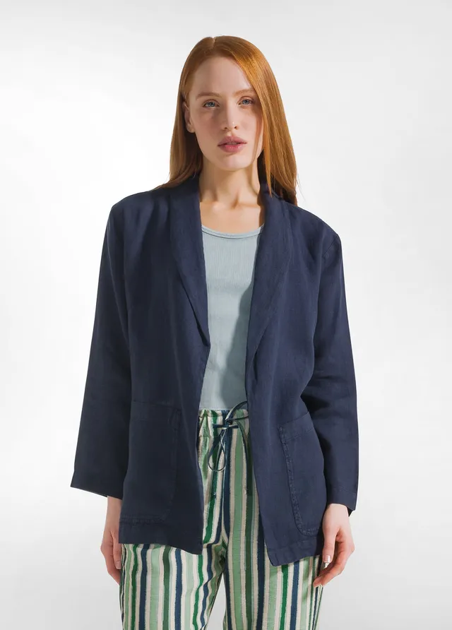 deha-a00580-blazer-in-lino-blu-destrutturato image 1