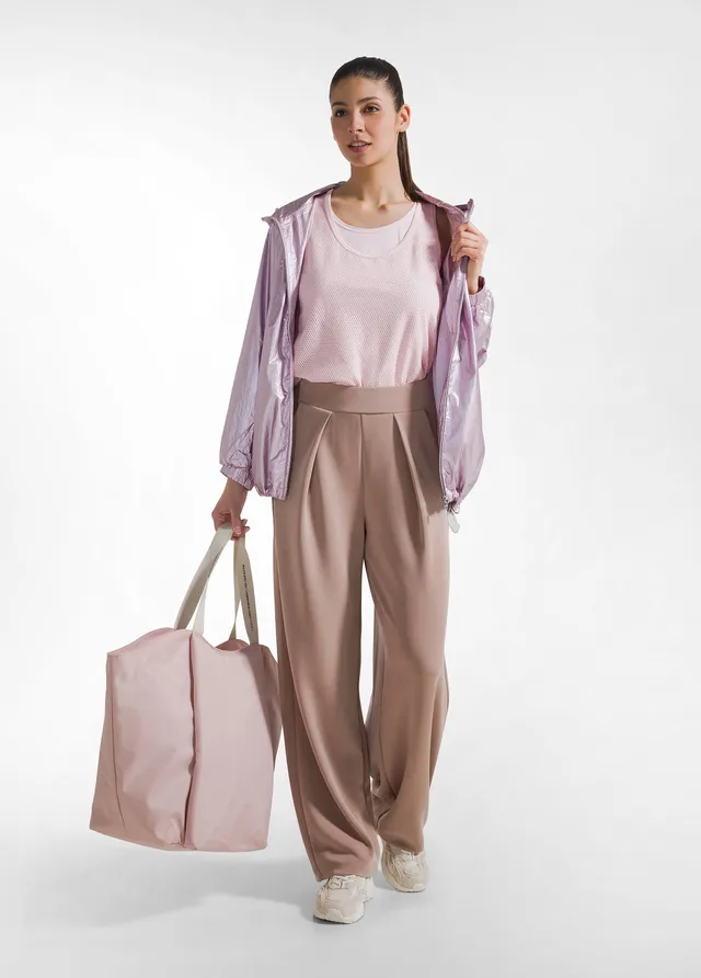 deha-d42315-pantaloni-plissettati-in-modal-marrone image 1