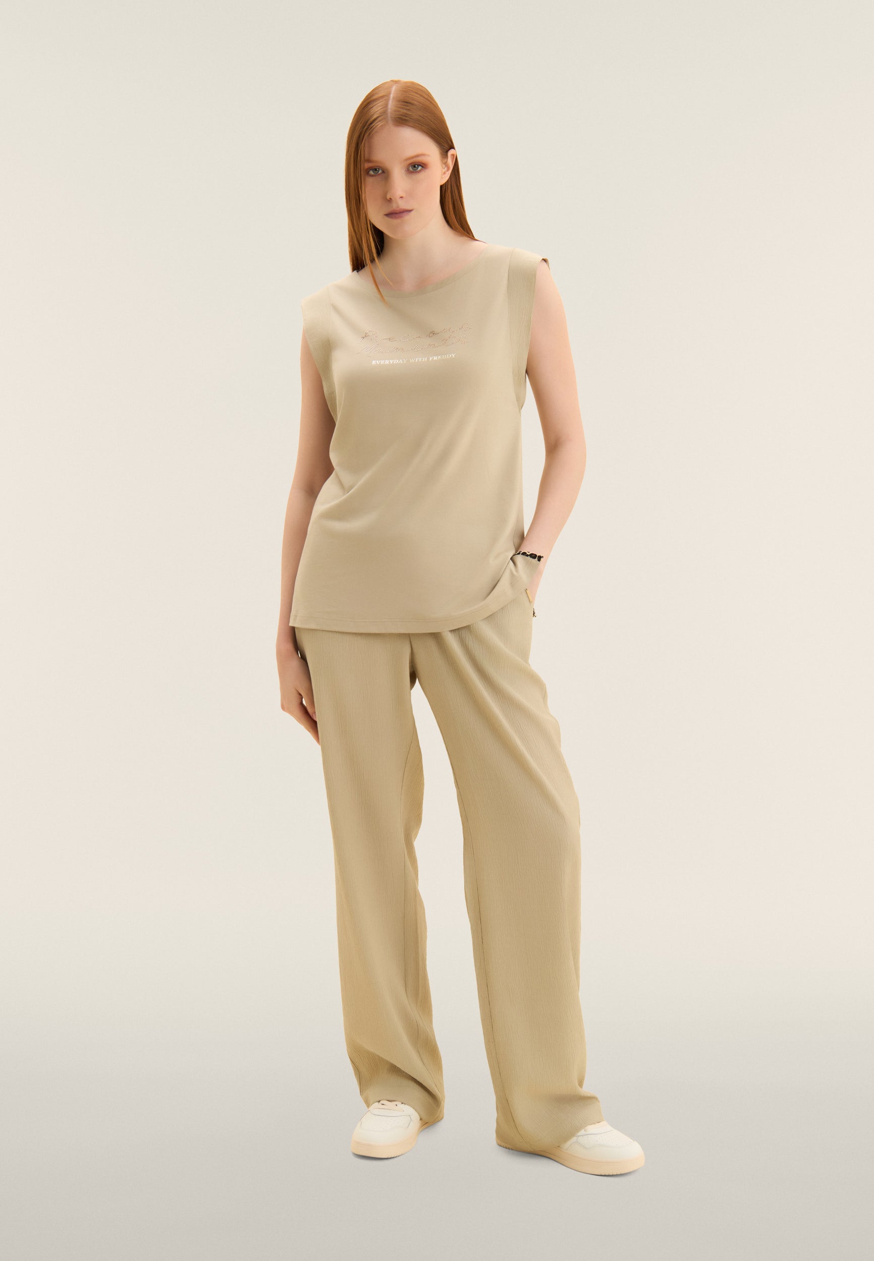 freddy-pantaloni-wide-leg-donna-fluido-crinkle-full-length image 2