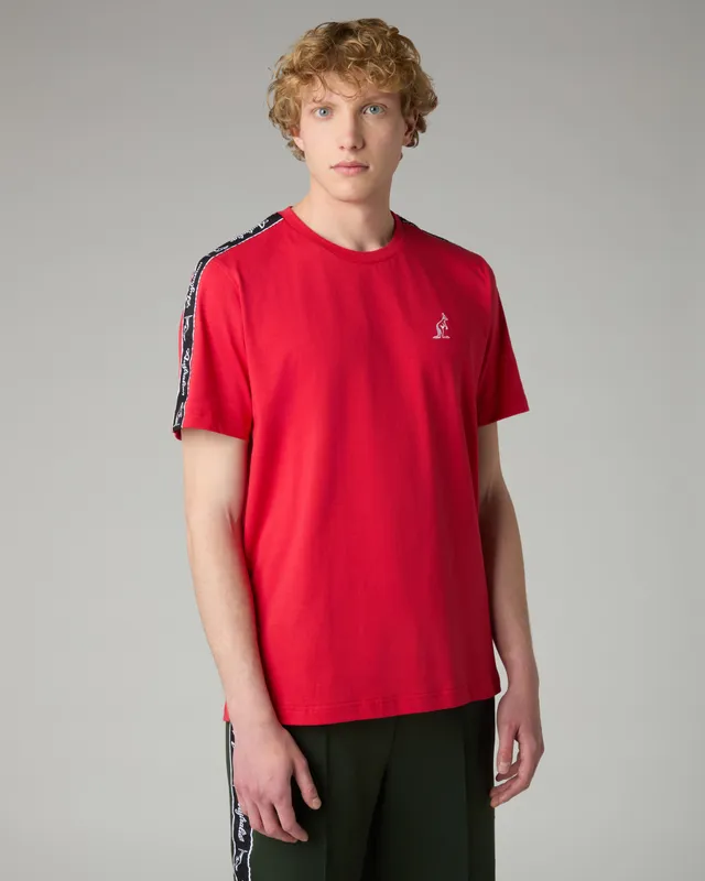 australian-tape-t-shirt-in-cotone-tango-red-con-banda image 1