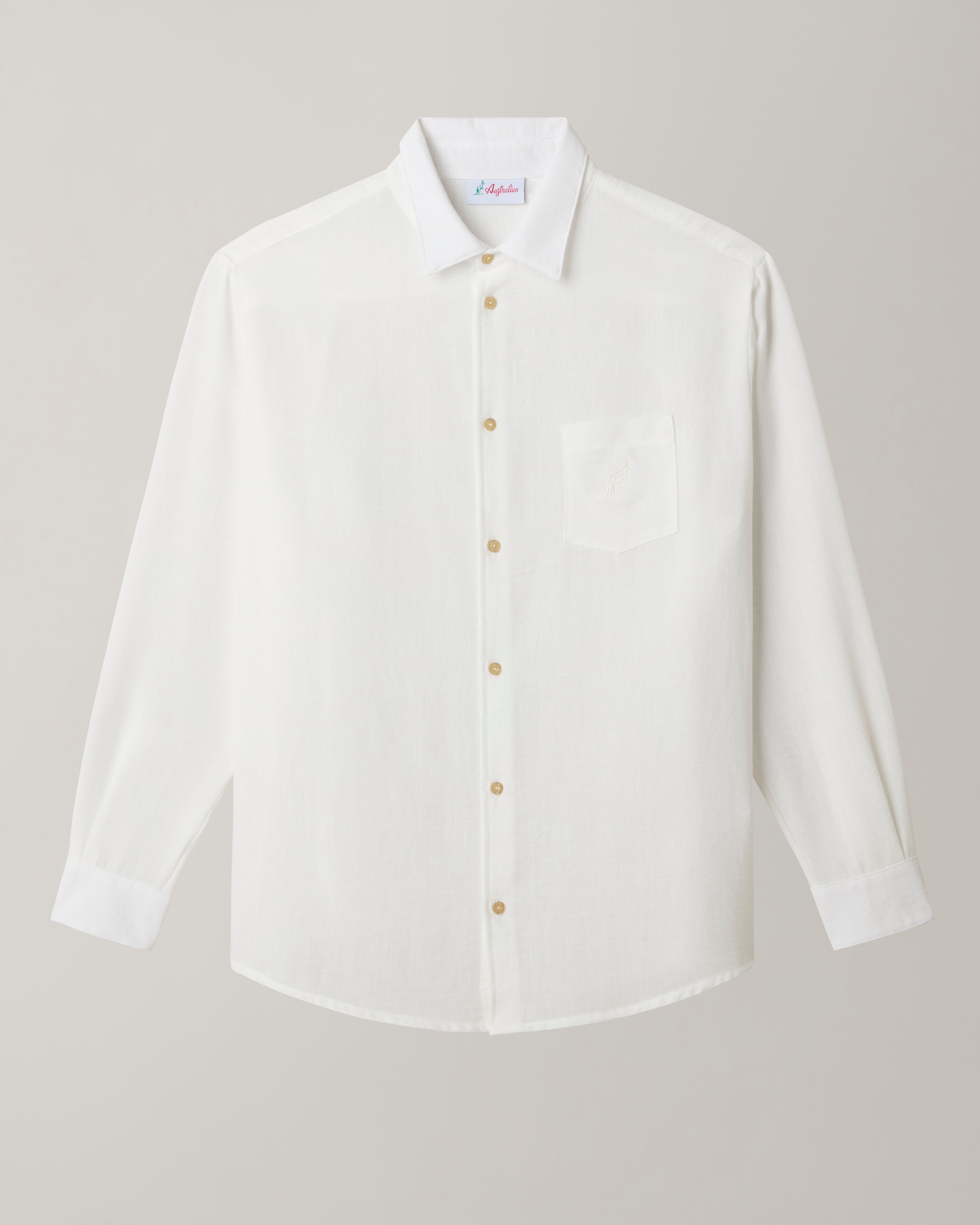 australian-doric-camicia-manica-lunga-latte-tessuto-canvas image 5