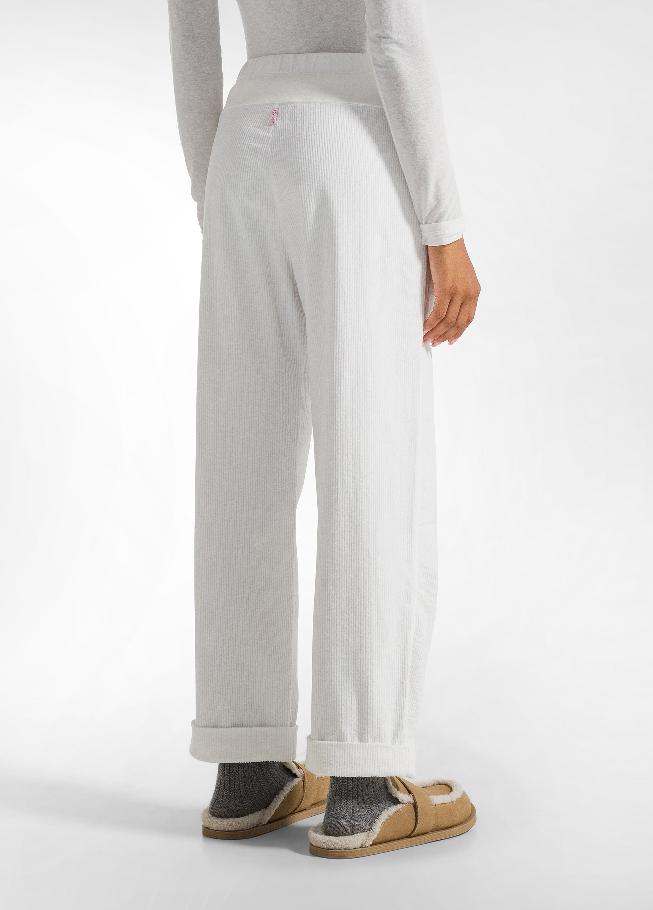 deha-pantalone-in-velluto-con-coulisse-bianco-leisurewear-donna-comfort image 3