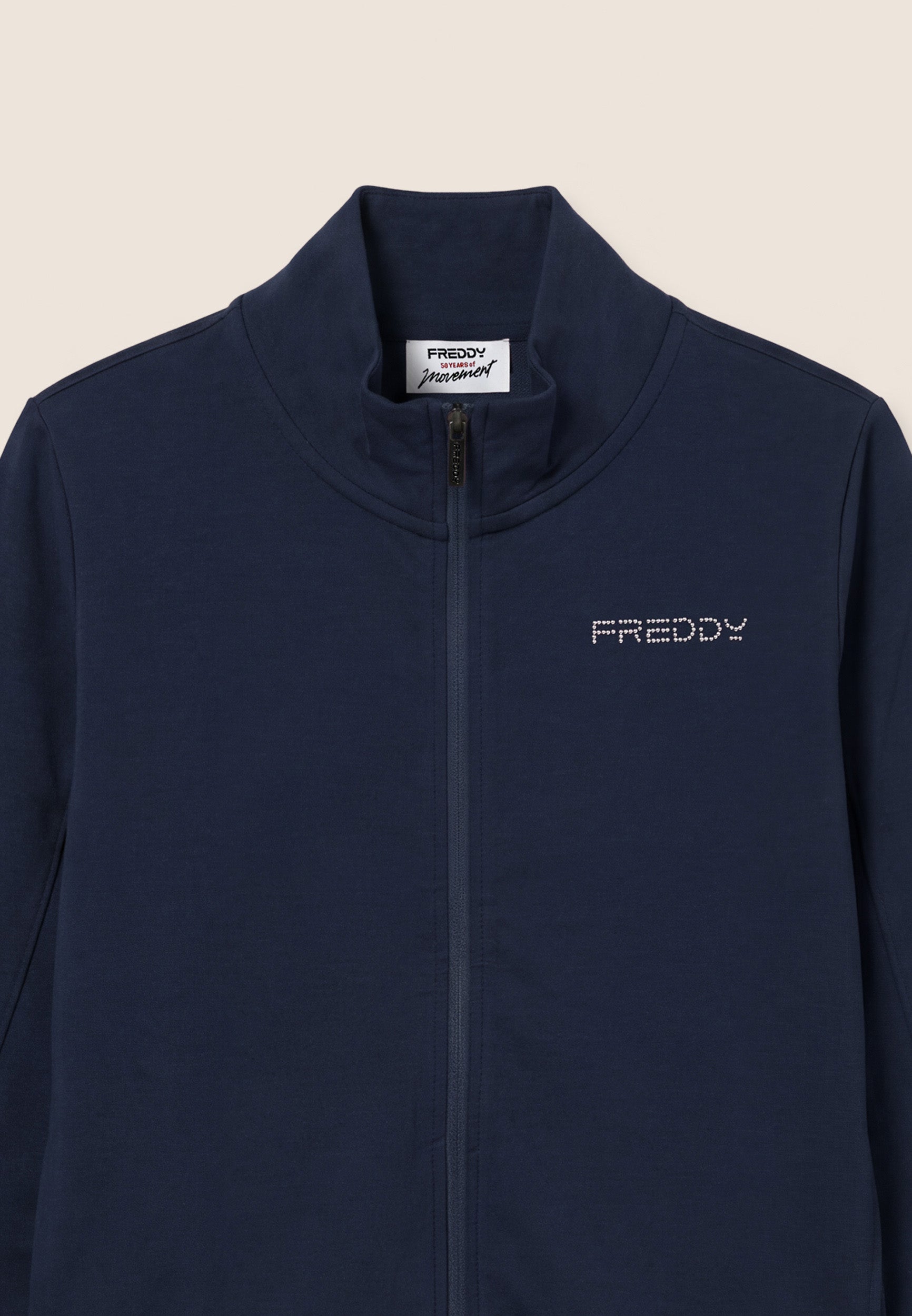 freddy-tuta-sportiva-donna-full-zip-collo-alto-con-loghi-in-perline image 3
