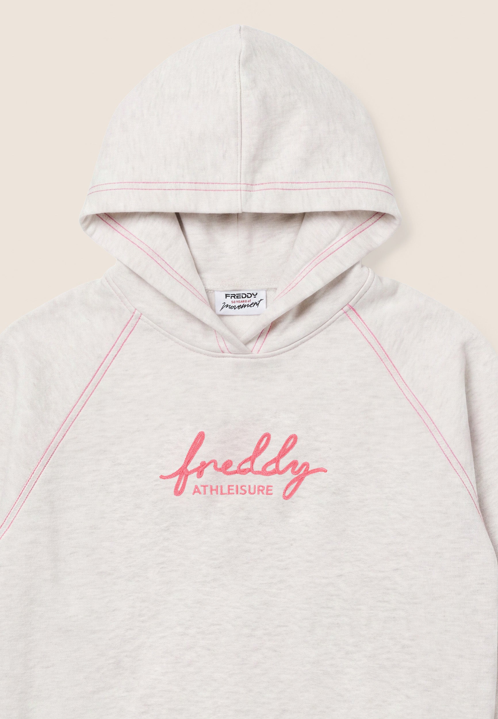 freddy-felpa-comfort-m-lange-donna-cappuccio-ricamo-fluo image 7