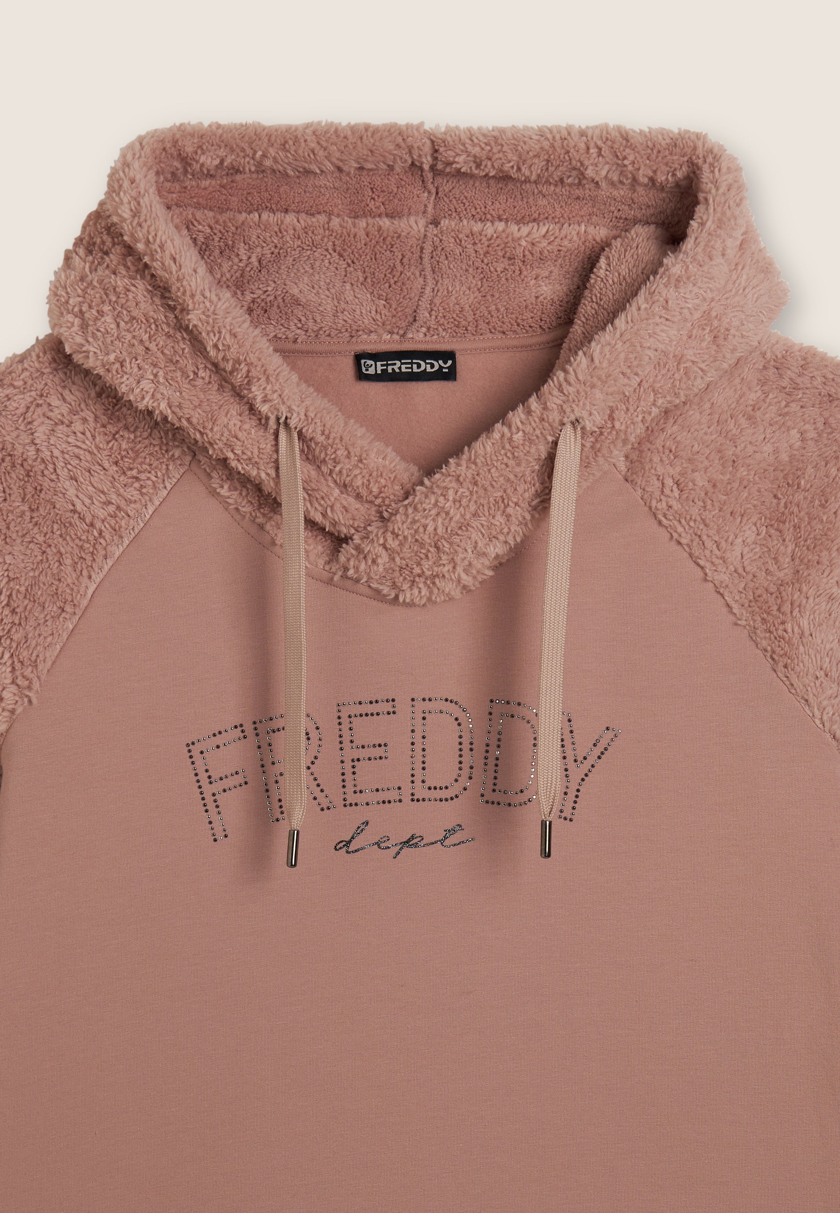 freddy-felpa-con-cappuccio-incrociato-e-maniche-in-sherpa-donna image 7