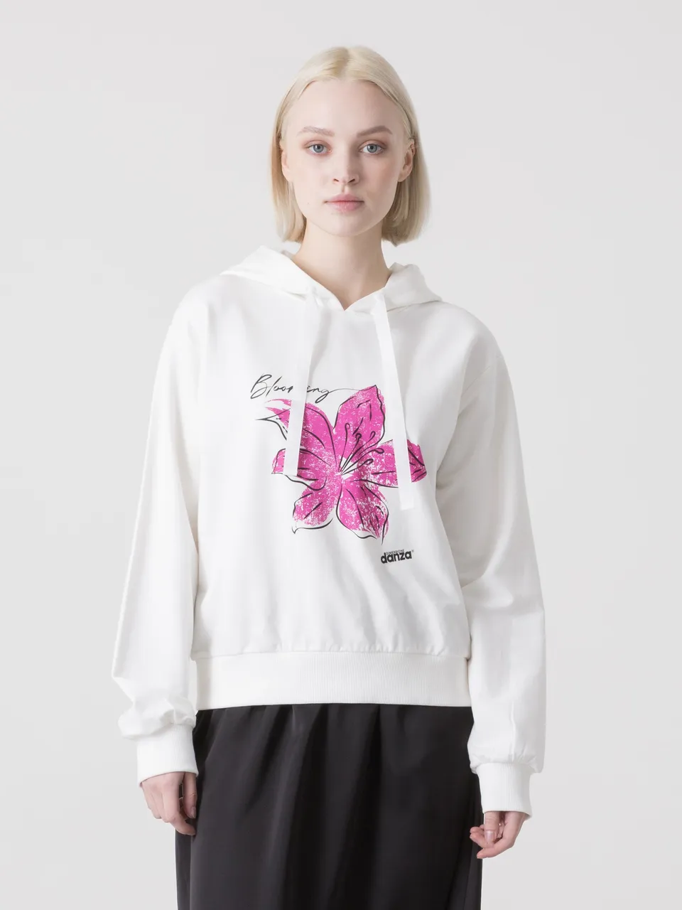 dimensione-danza-felpa-con-cappuccio-e-stampa-floreale-felpa-donna image 1
