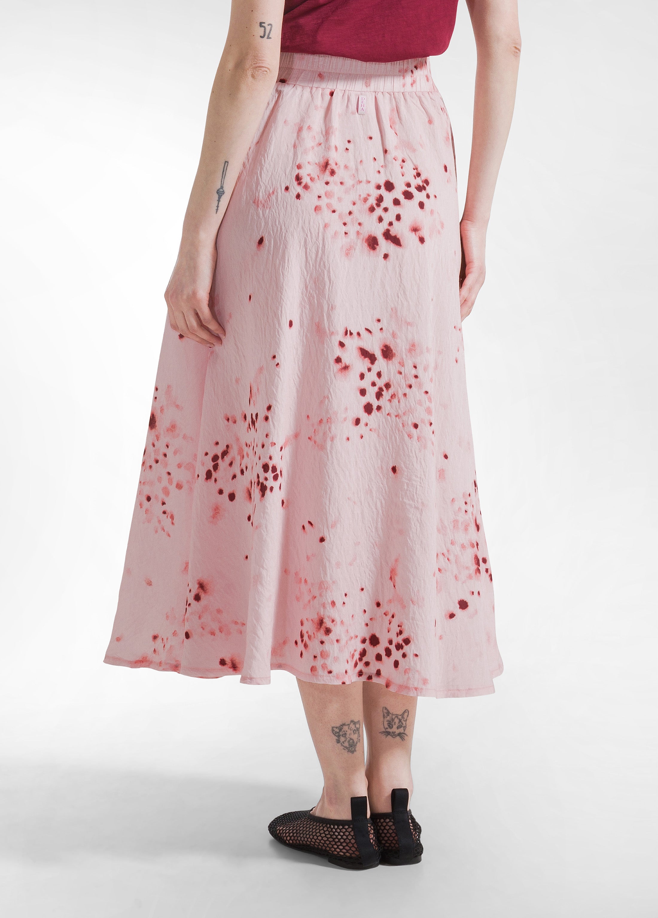deha-gonna-in-viscosa-crinkle-rosa-stampa-allover image 3