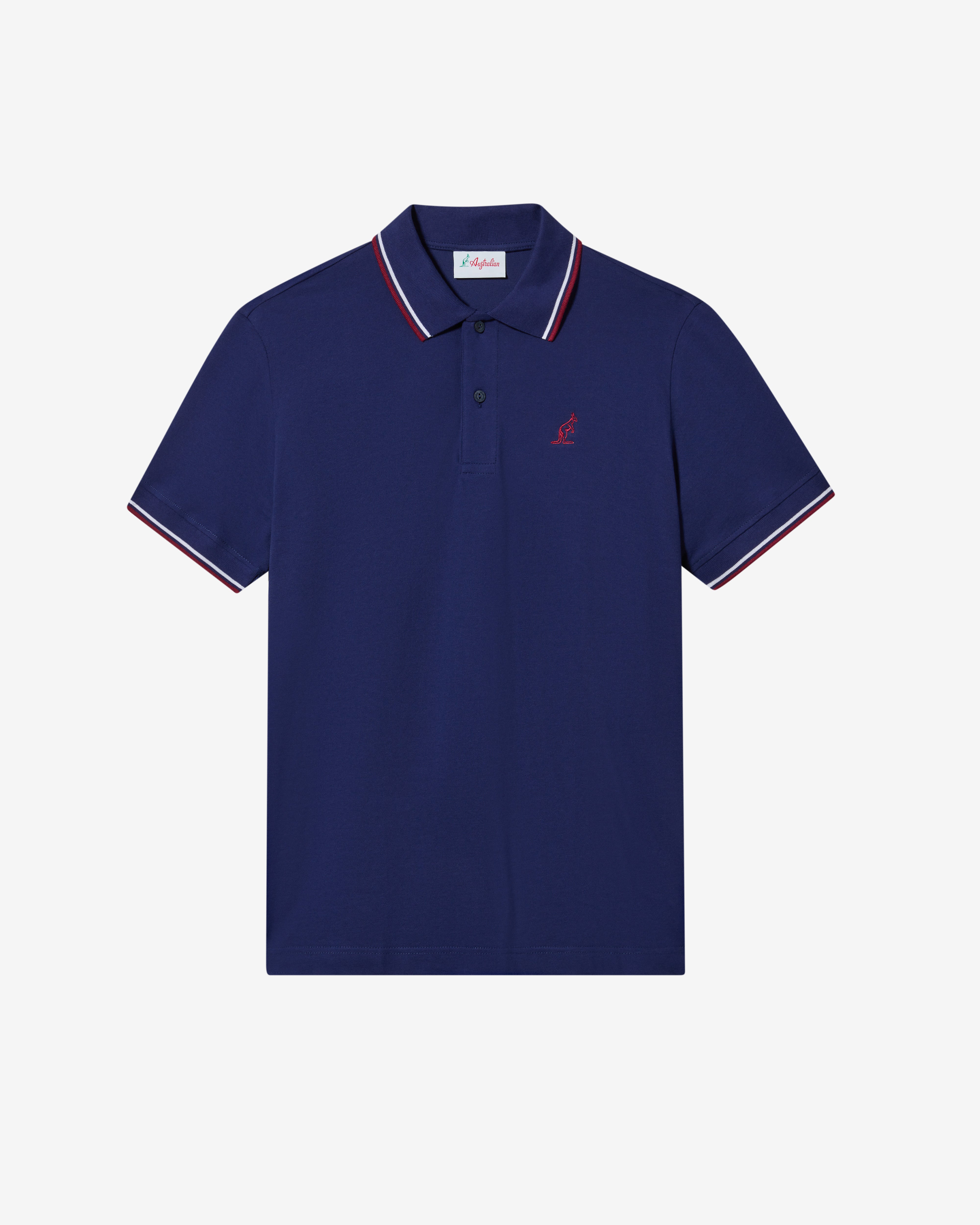 australian-2-stripes-polo-in-piquet-blu-cosmo image 1