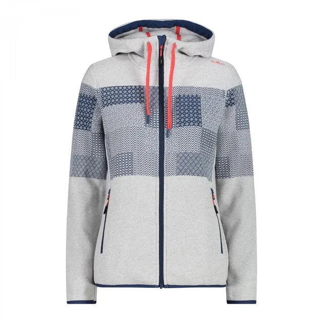 cmp-knit-tech-m-lange-fleece-giacca-donna-con-cappuccio-fisso-full-zip image 1