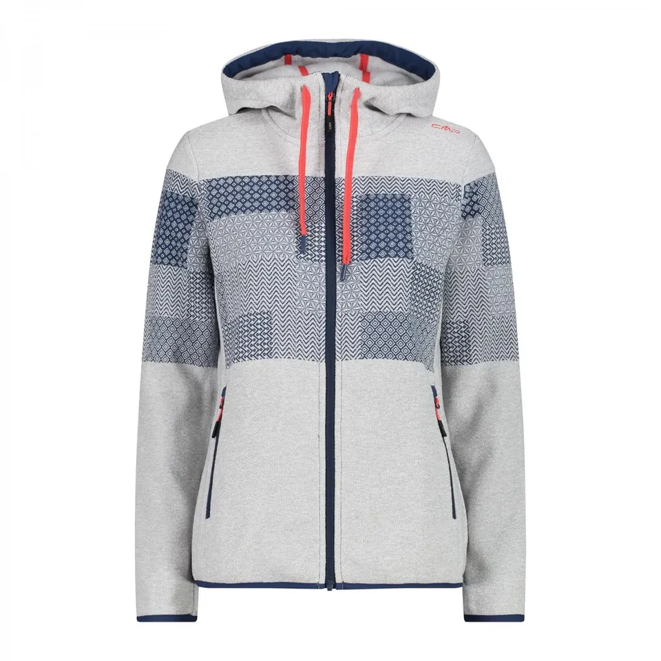 cmp-knit-tech-m-lange-fleece-giacca-donna-con-cappuccio-fisso-full-zip image 1