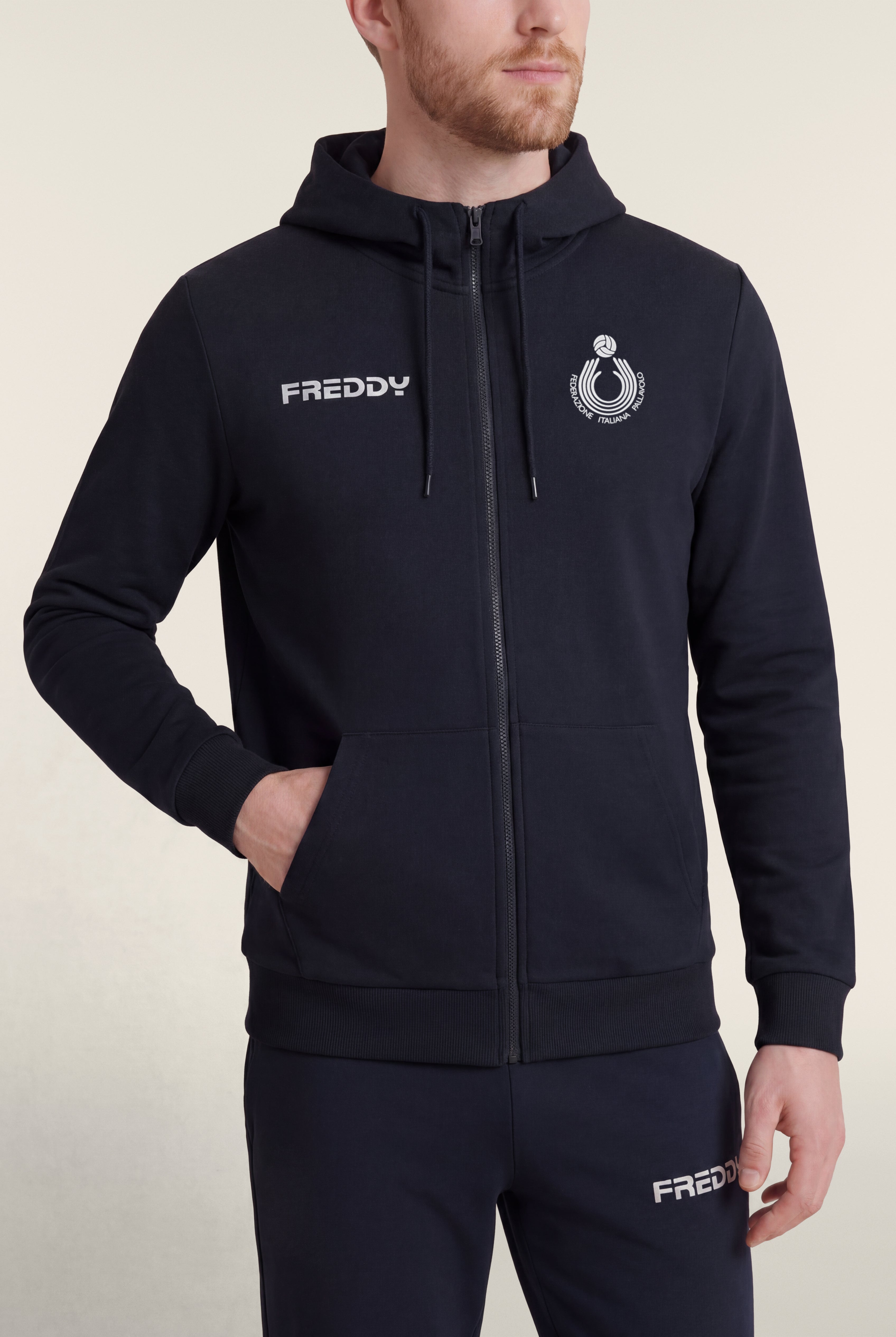 freddy-felpa-uomo-fipav-beach-volley-zip-cappuccio-cotone image 4