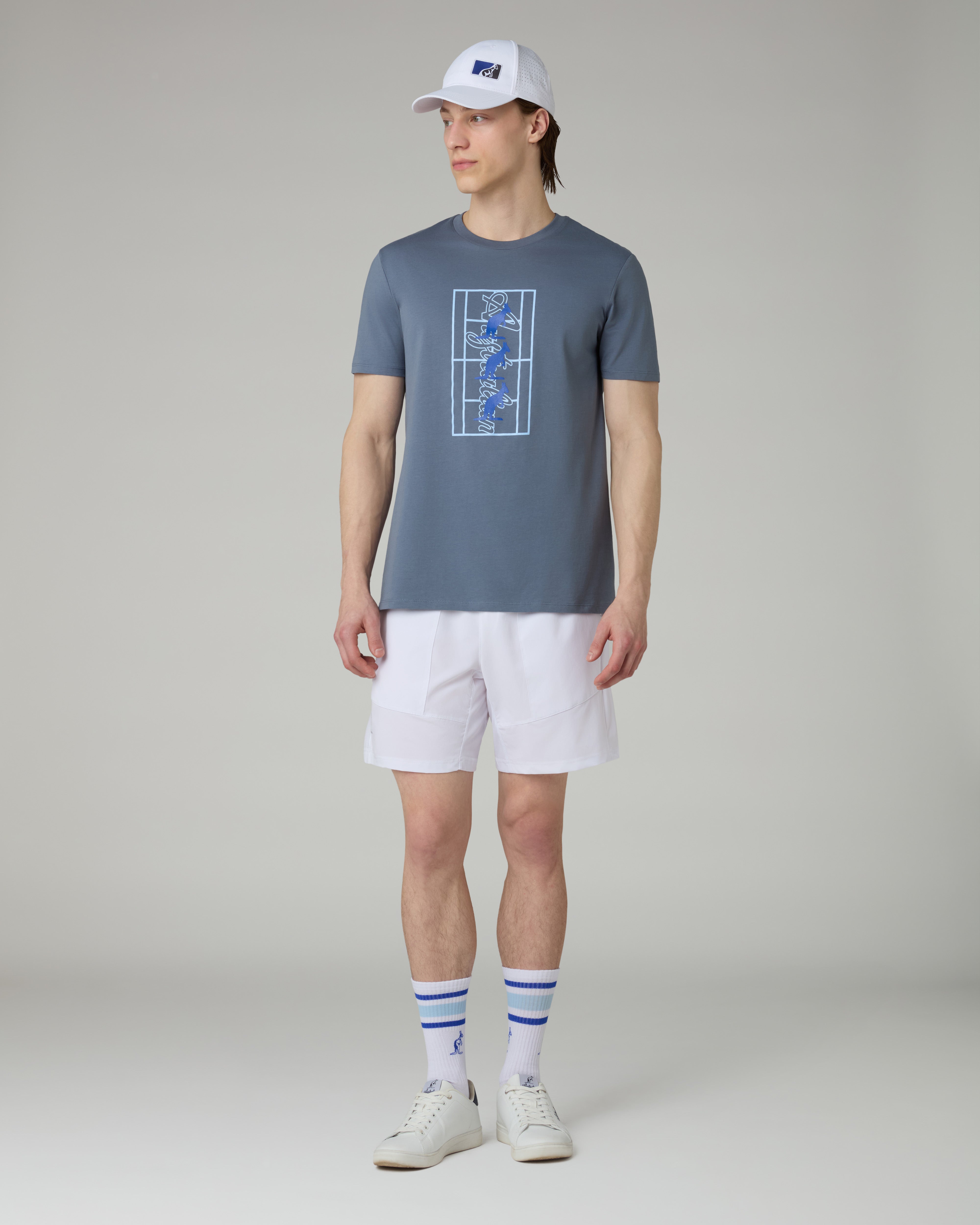 australian-kangaroo-field-t-shirt-maglietta-cotone-grigio-flint-stone image 2
