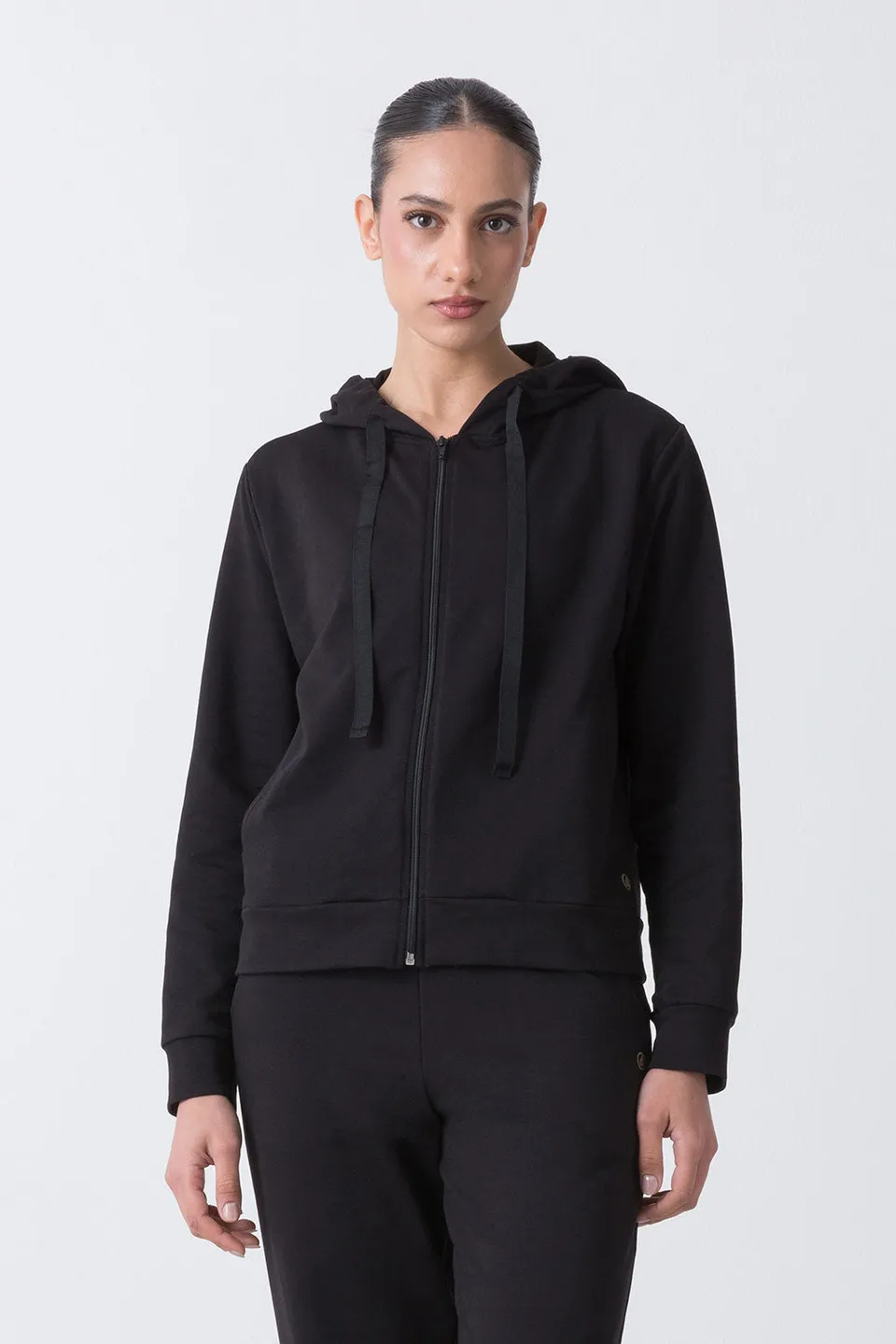 dimensione-danza-city-giacca-donna-full-zip-con-cappuccio-in-felpa-stretch image 1