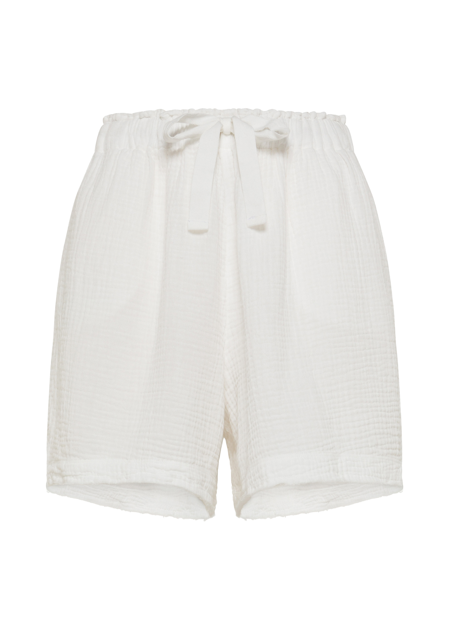 deha-shorts-in-garza-di-cotone-bianco-vita-elastica image 5
