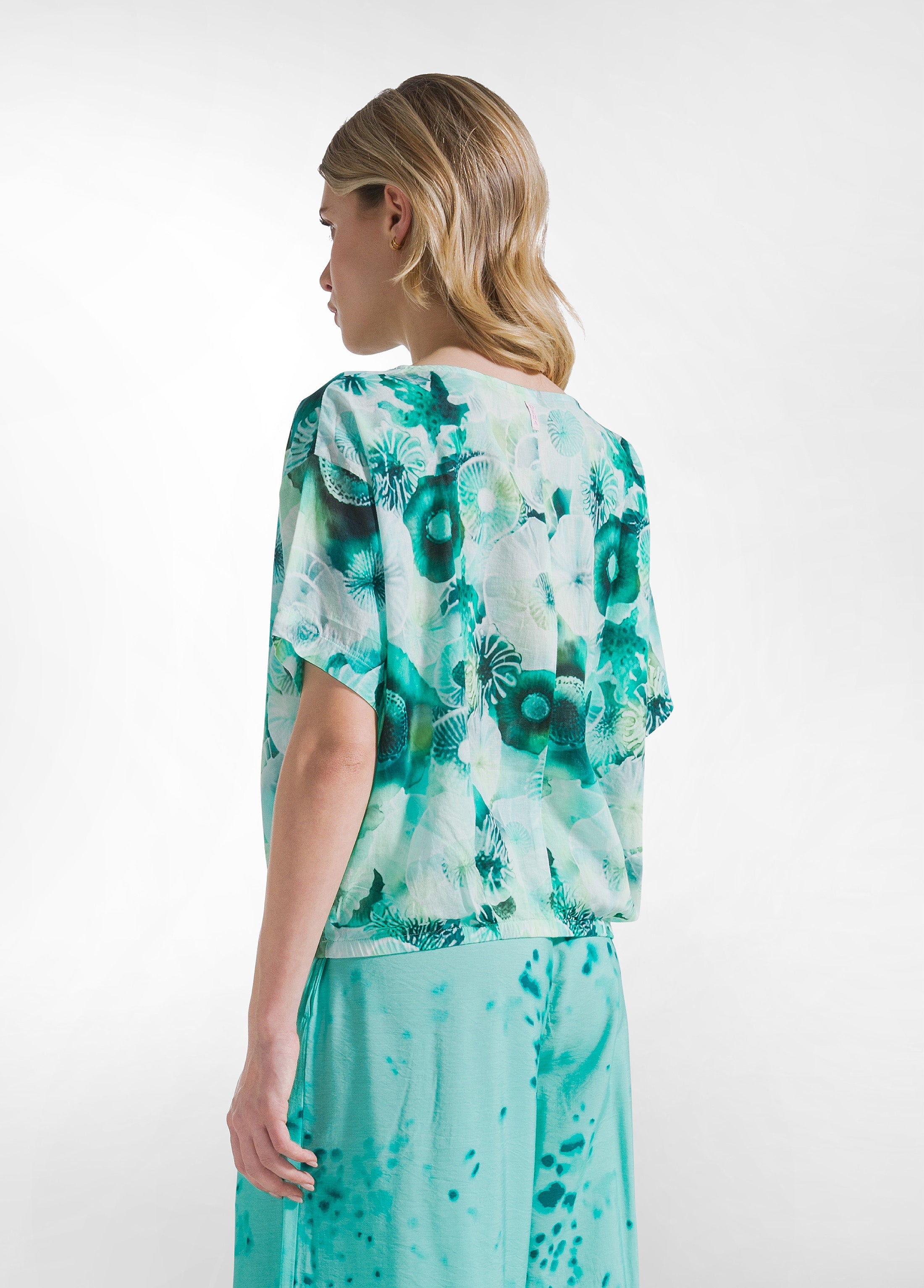 deha-top-all-over-in-mussola-di-cotone-blu image 2