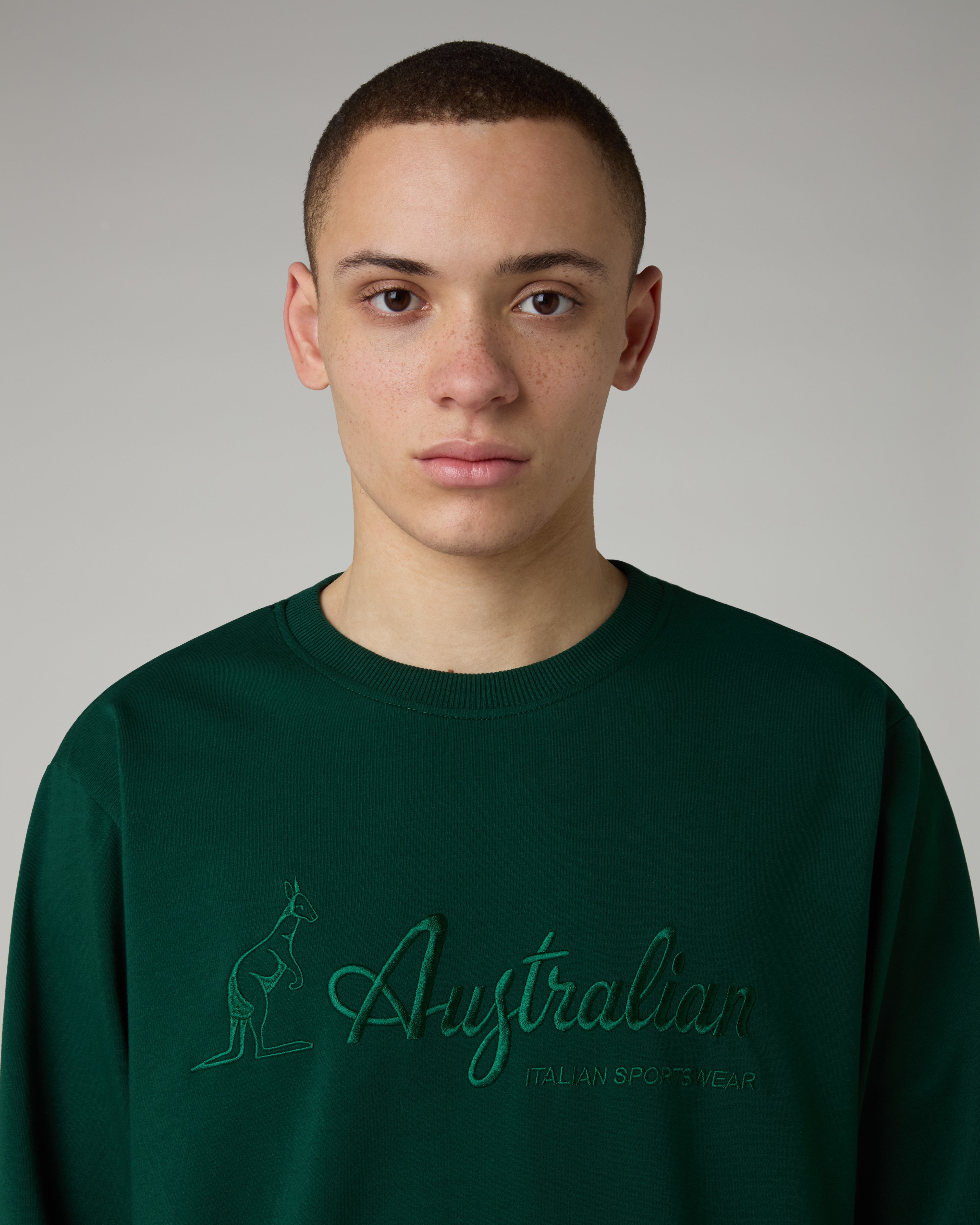 australian-statement-logo-crewneck-felpa-girocollo-con-ricamo-sportswear image 4