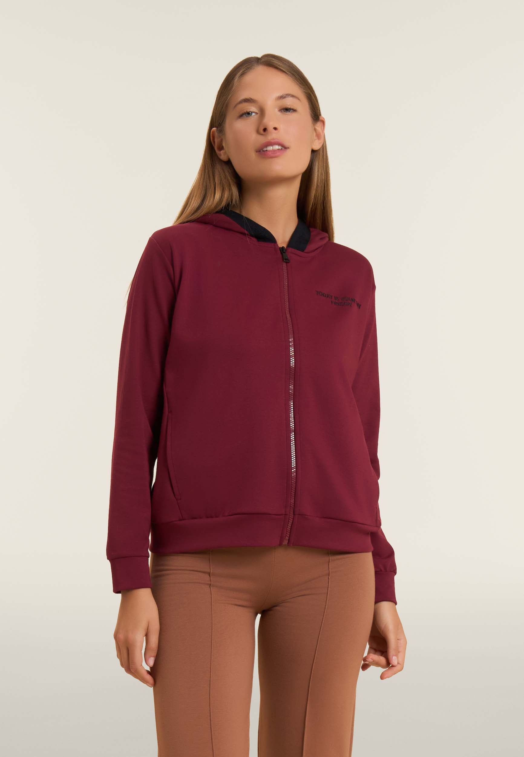 freddy-felpa-donna-full-zip-con-cappuccio-logato image 1