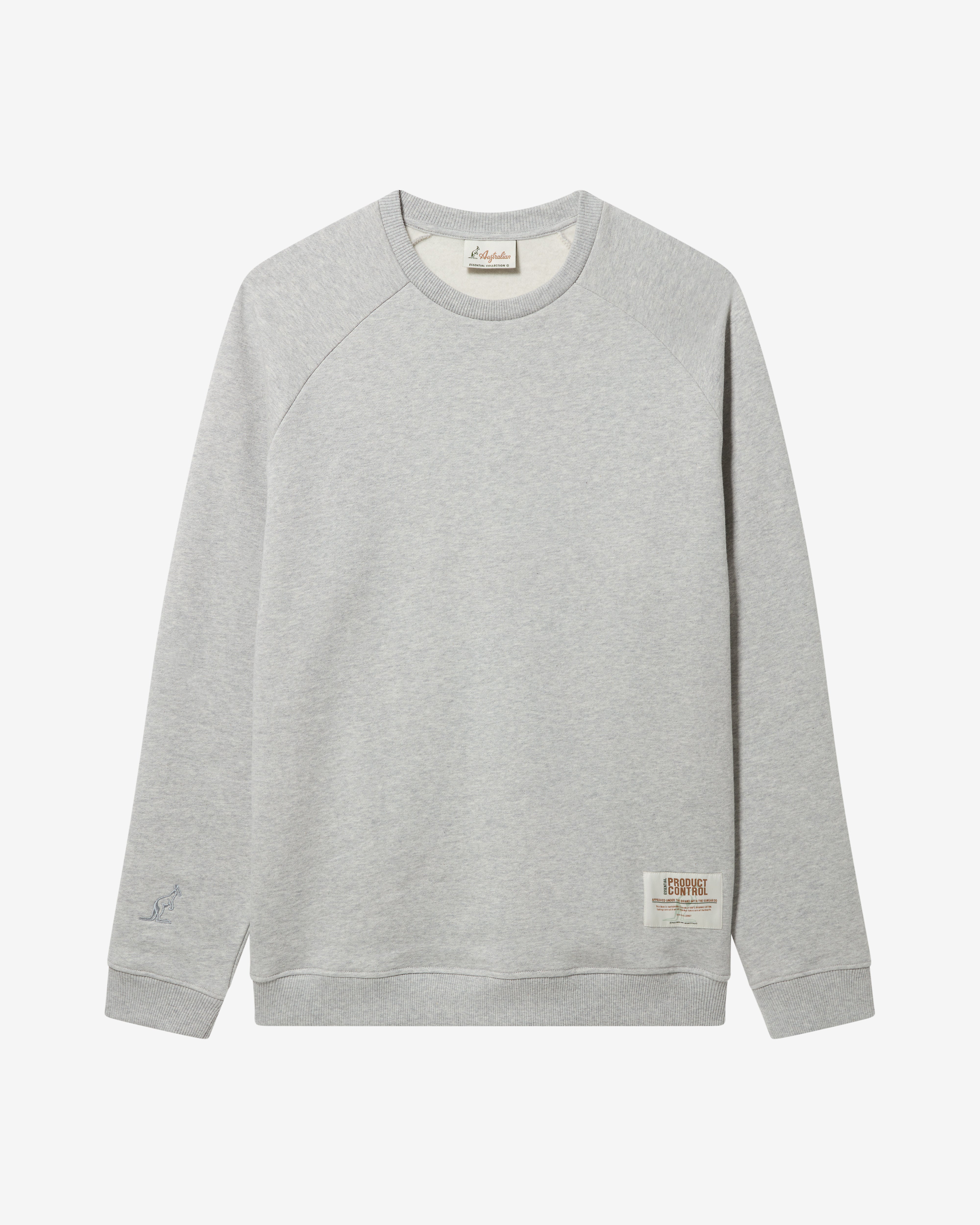 australian-essential-crewneck-felpa-girocollo-in-cotone-organica-grigio-melange image 6