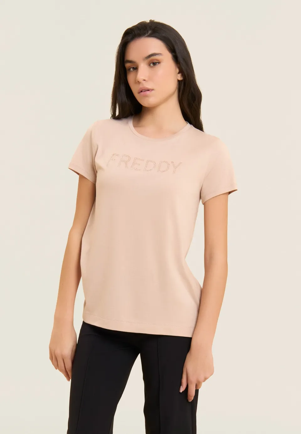 freddy-t-shirt-manica-corta-girocollo-logo-freddy-in-strass image 1