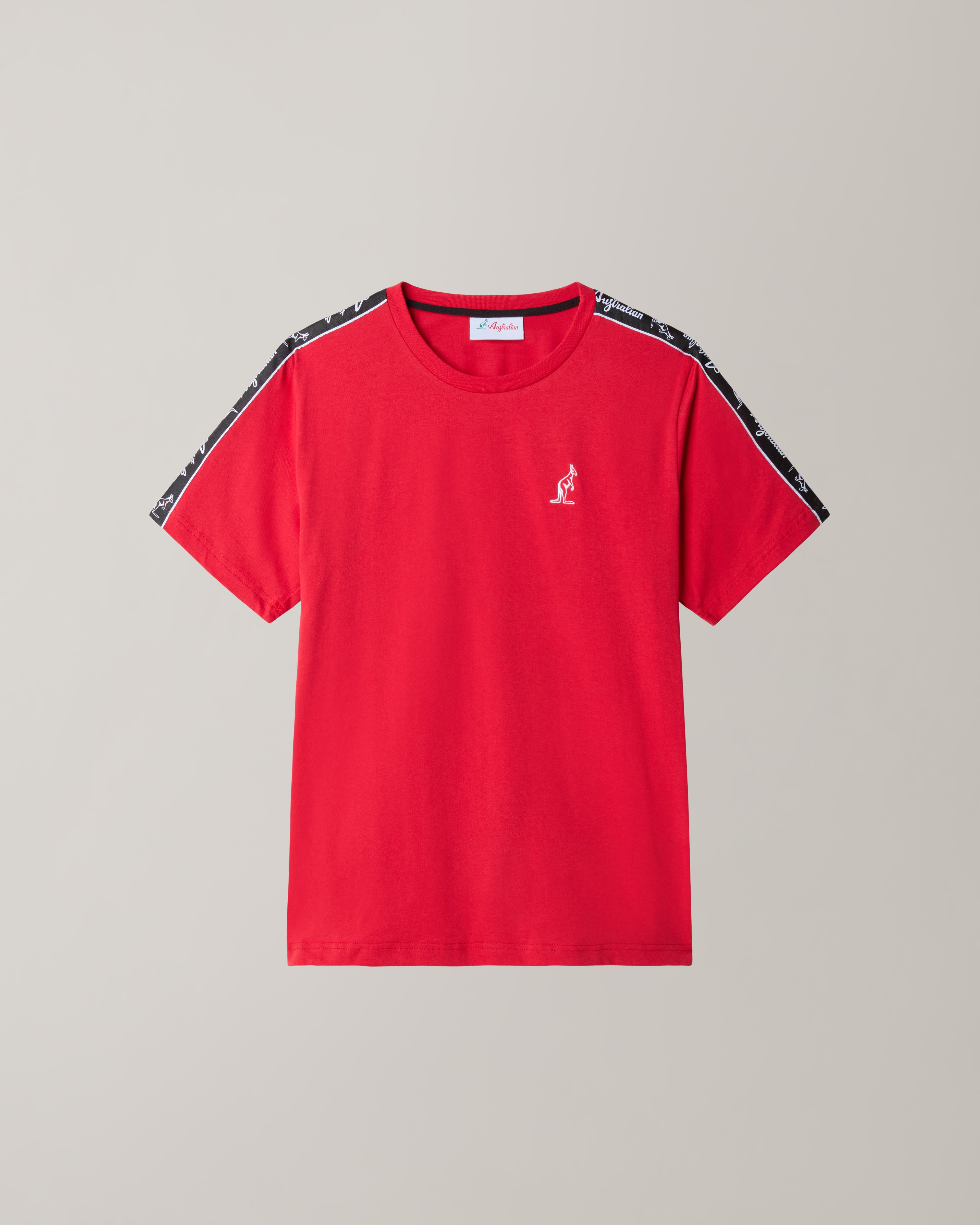 australian-tape-t-shirt-in-cotone-tango-red-con-banda image 5
