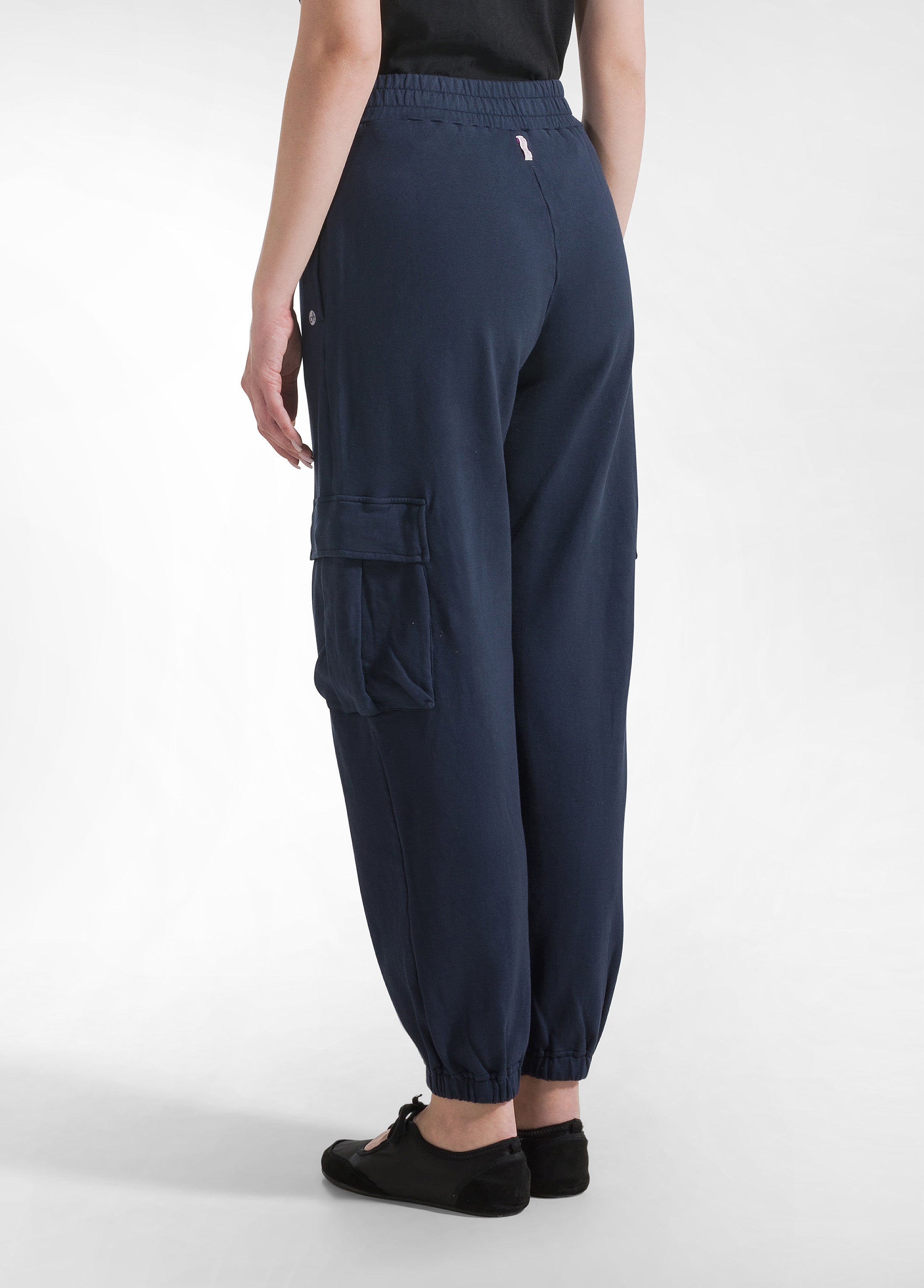 deha-pantalone-cargo-in-felpa-blu-donna image 3