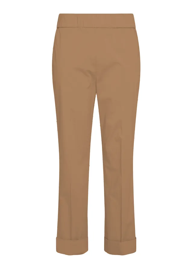 deha-pantalone-sigaretta-popeline-stretch-marrone-d22488 image 1