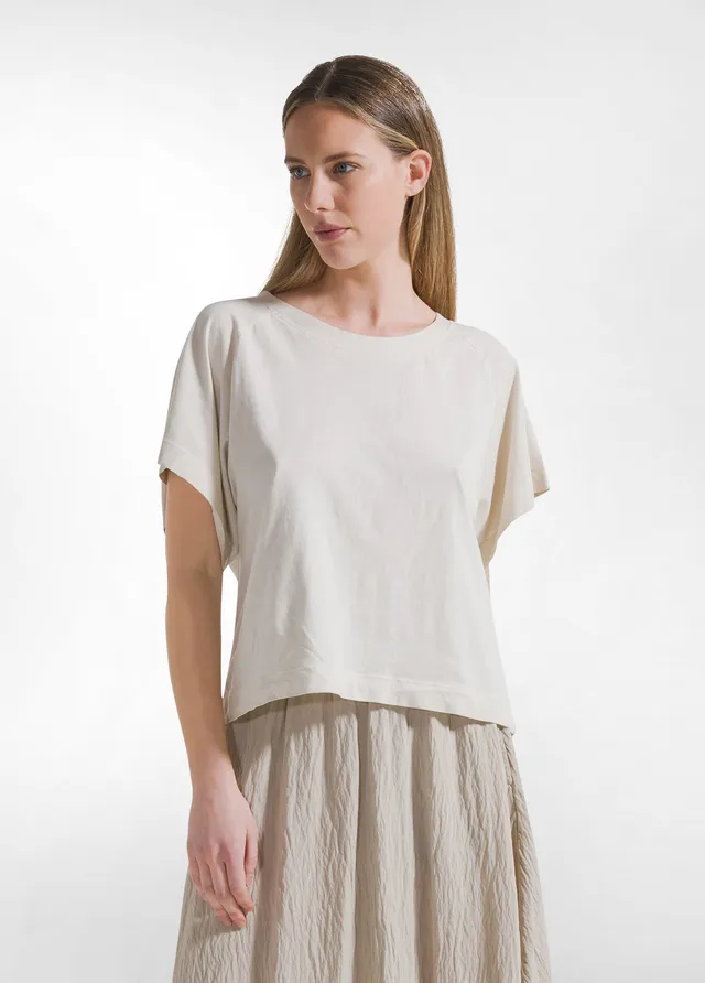 deha-t-shirt-effetto-sfumato-cotone-organico-beige-t-shirt-donna image 1