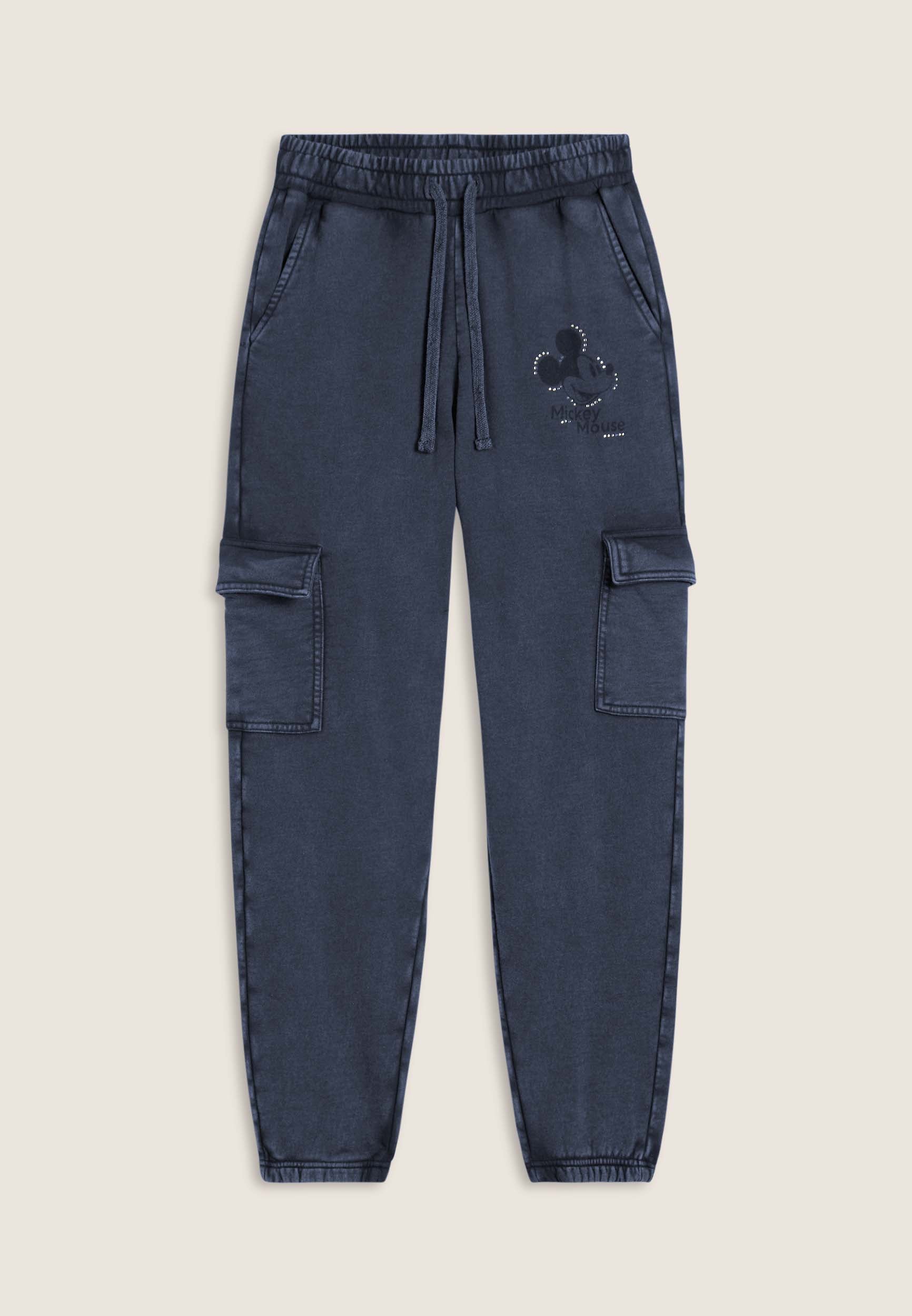 freddy-pantaloni-cargo-donna-in-french-terry-con-grafica-disney-mickey-mouse image 8