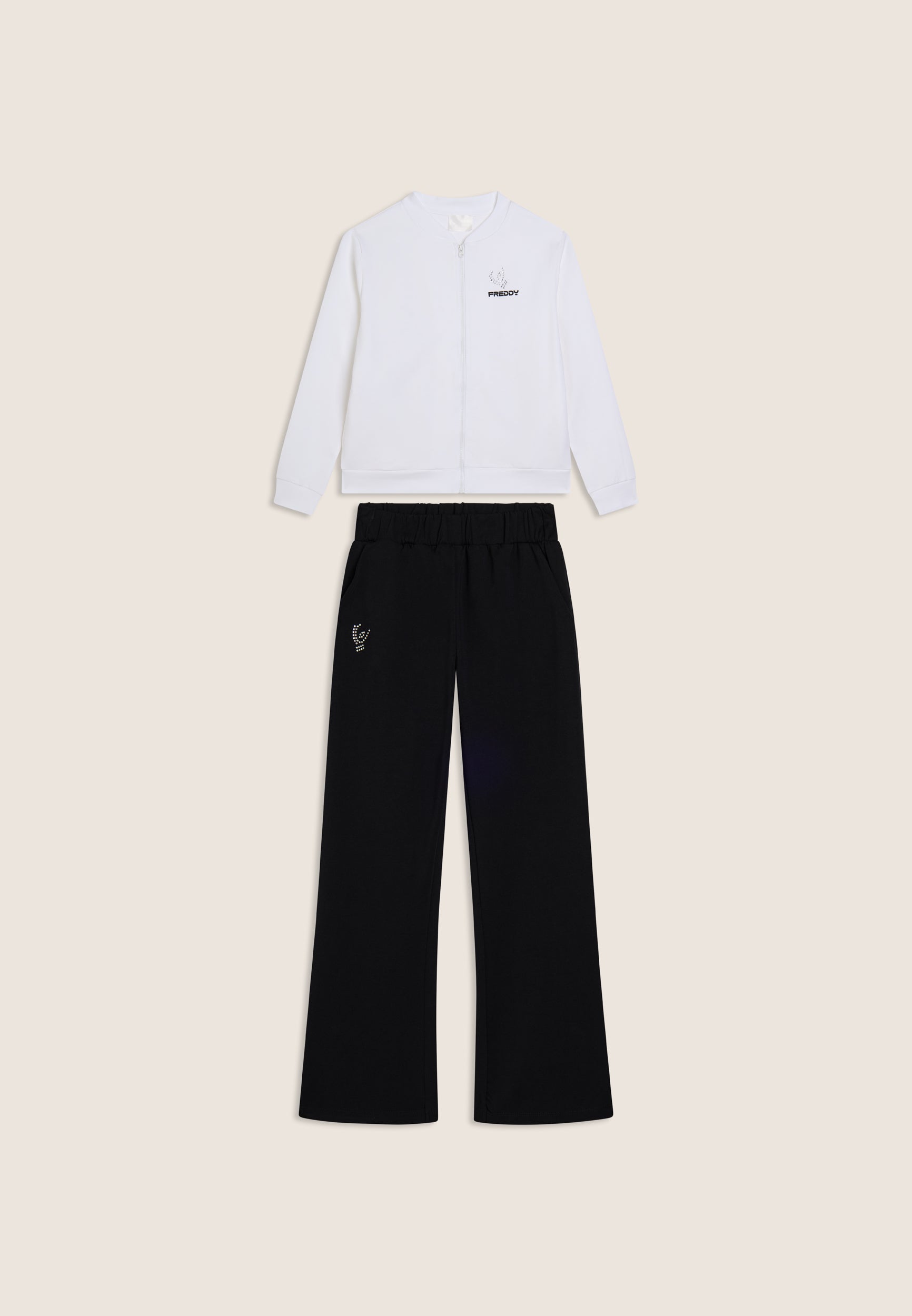 freddy-tuta-sportiva-bambina-zip-pantaloni-flare-french-terry image 4