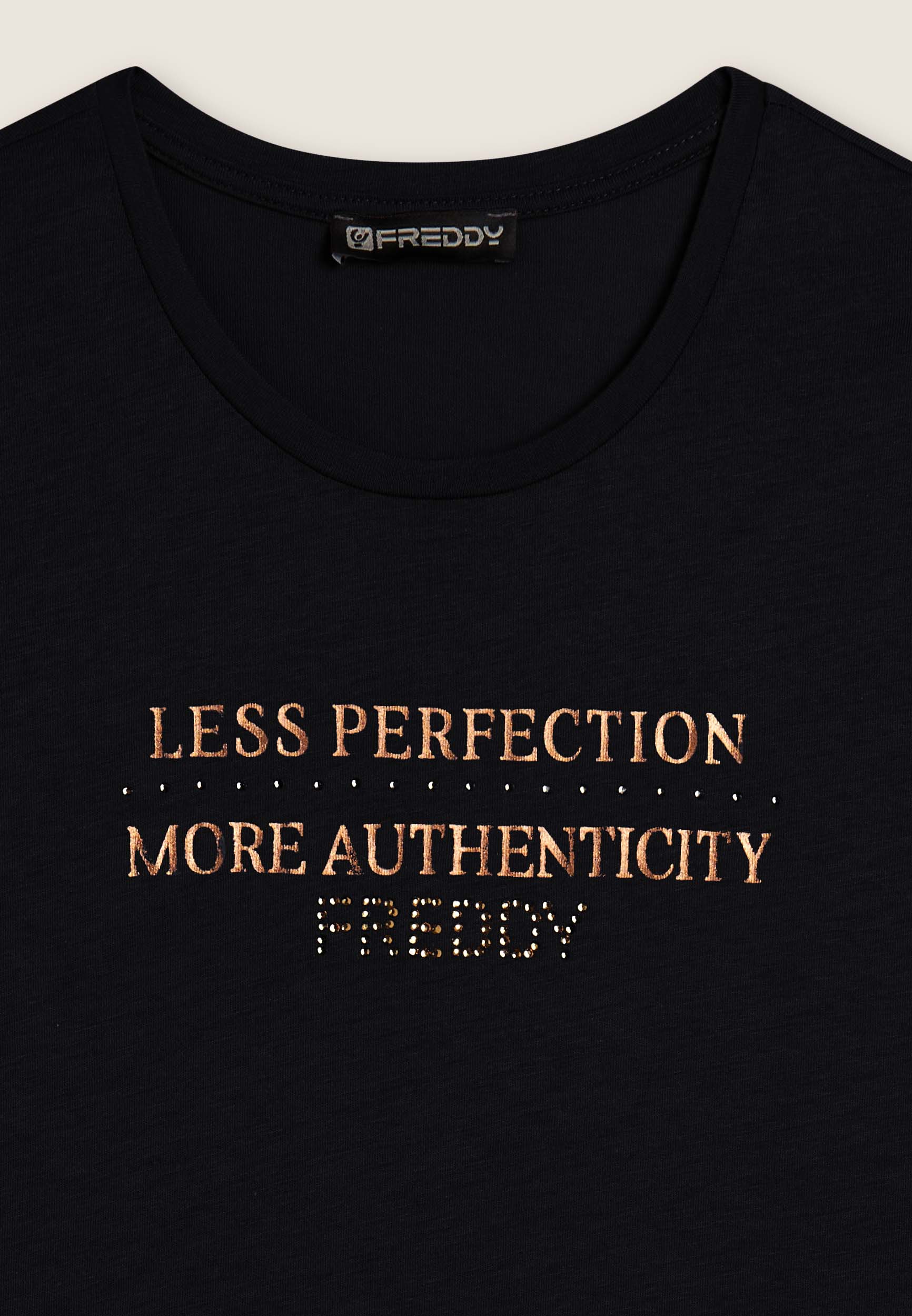 freddy-t-shirt-donna-manica-lunga-jersey-modal-grafica-metallizzata image 7