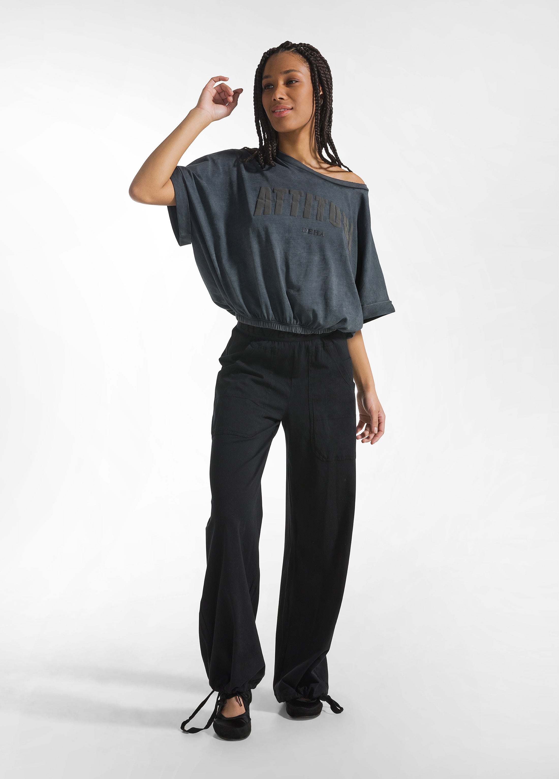 deha-t-shirt-ampia-effetto-sfumato-nero image 4