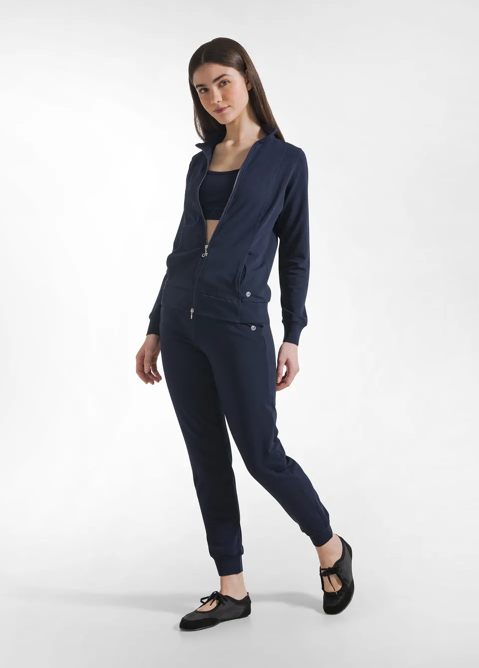 deha-jogger-con-polsino-in-felpa-leggera-blu image 1