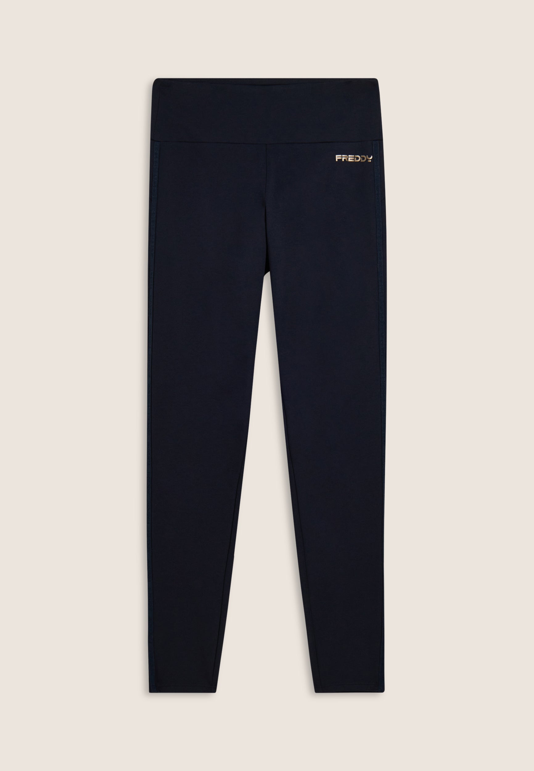 freddy-leggings-donna-vita-alta-in-felpa-garzata-con-bande-logate image 5