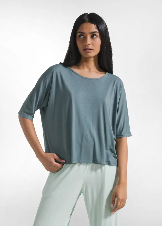 deha-t-shirt-fluida-in-viscosa-ecovero-verde image 1