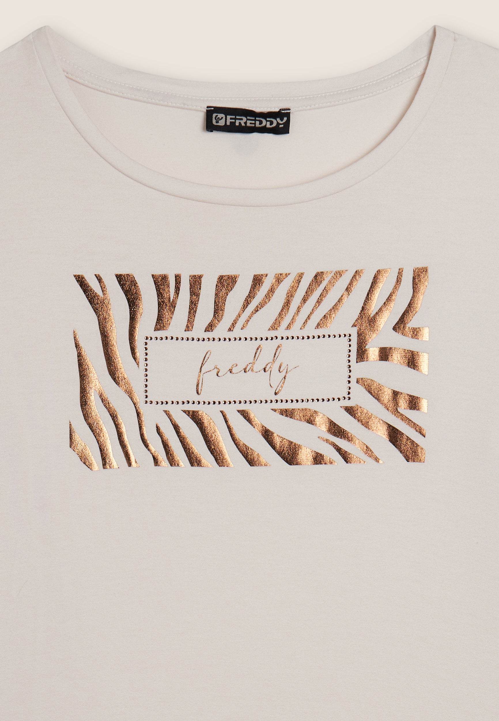 freddy-t-shirt-donna-manica-lunga-logo-metallizzato-strass image 6
