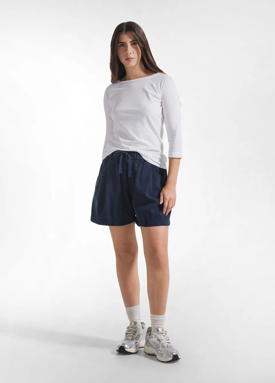 deha-d42755-shorts-in-twill-di-lyocell-blu-relaxed image 1