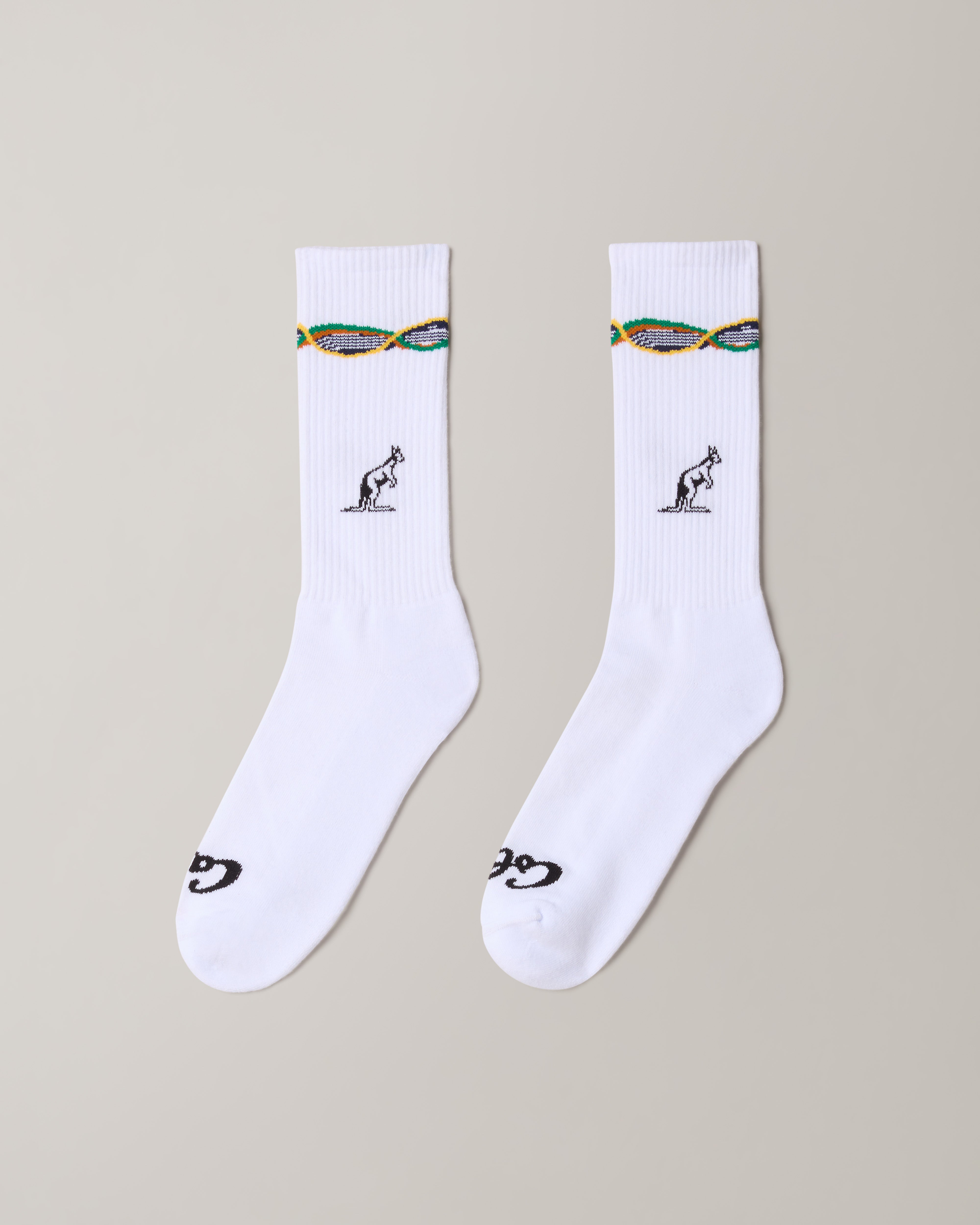 australian-x-carlo-colucci-tape-socks-calze-bianche-in-cotone-jacquard image 1
