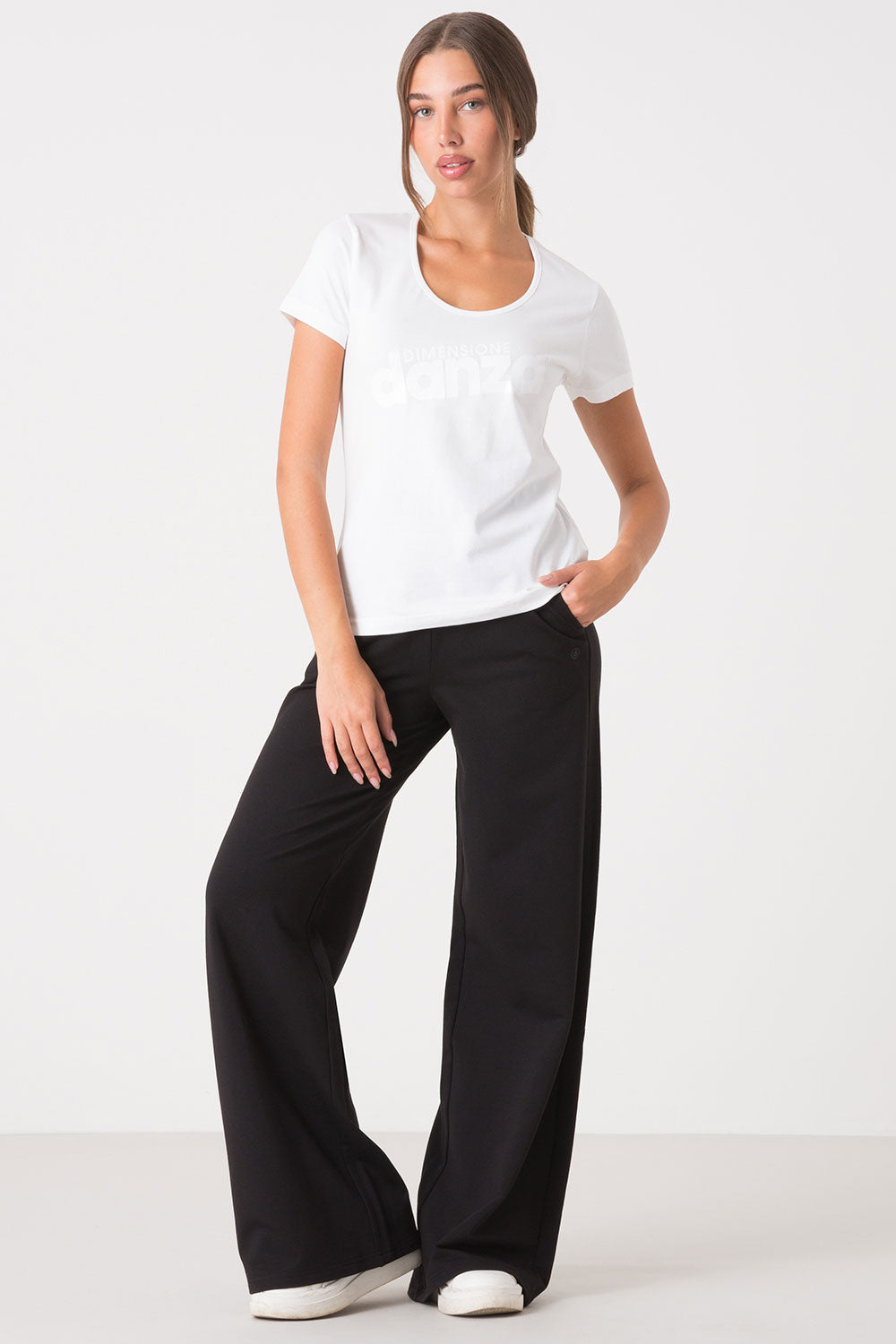 dimensione-danza-t-shirt-slim-scollo-rotondo-donna-in-cotone image 2