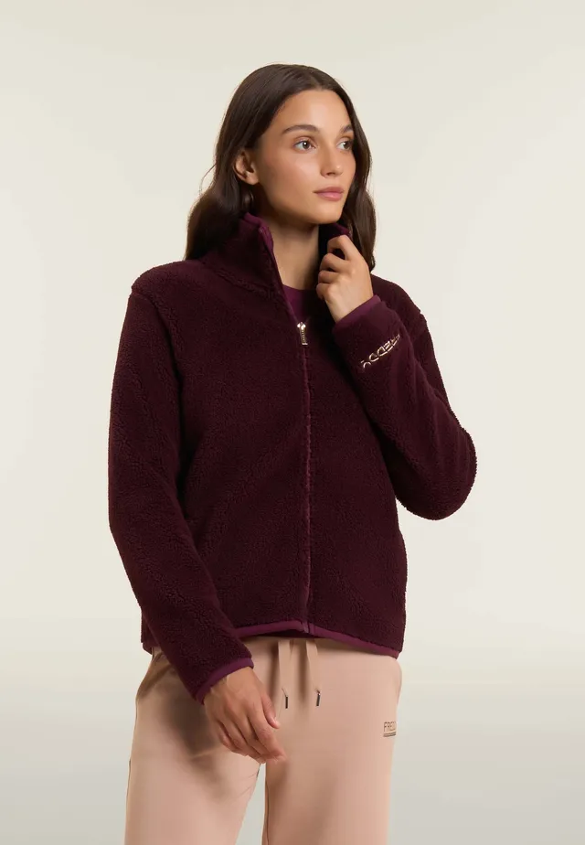 freddy-wr-up-giacca-donna-in-pile-sherpa-con-collo-alto-e-zip image 1