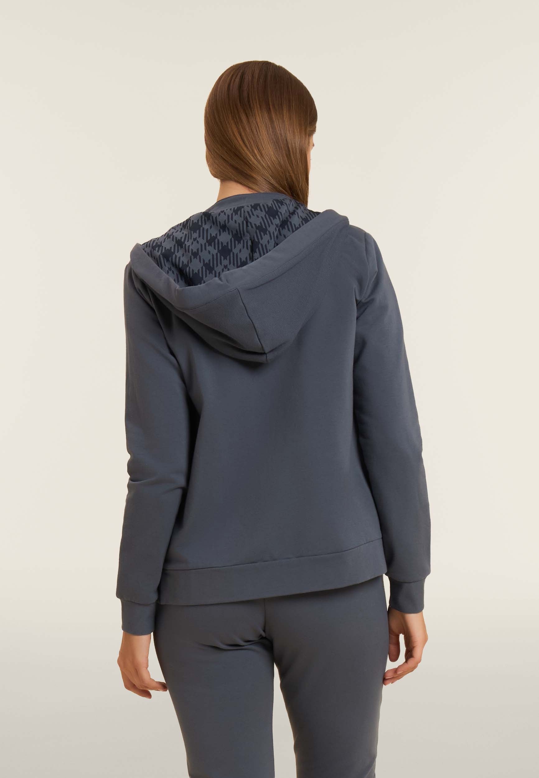 freddy-felpa-con-cappuccio-foderato-fantasia-con-zip-frontale-donna image 3