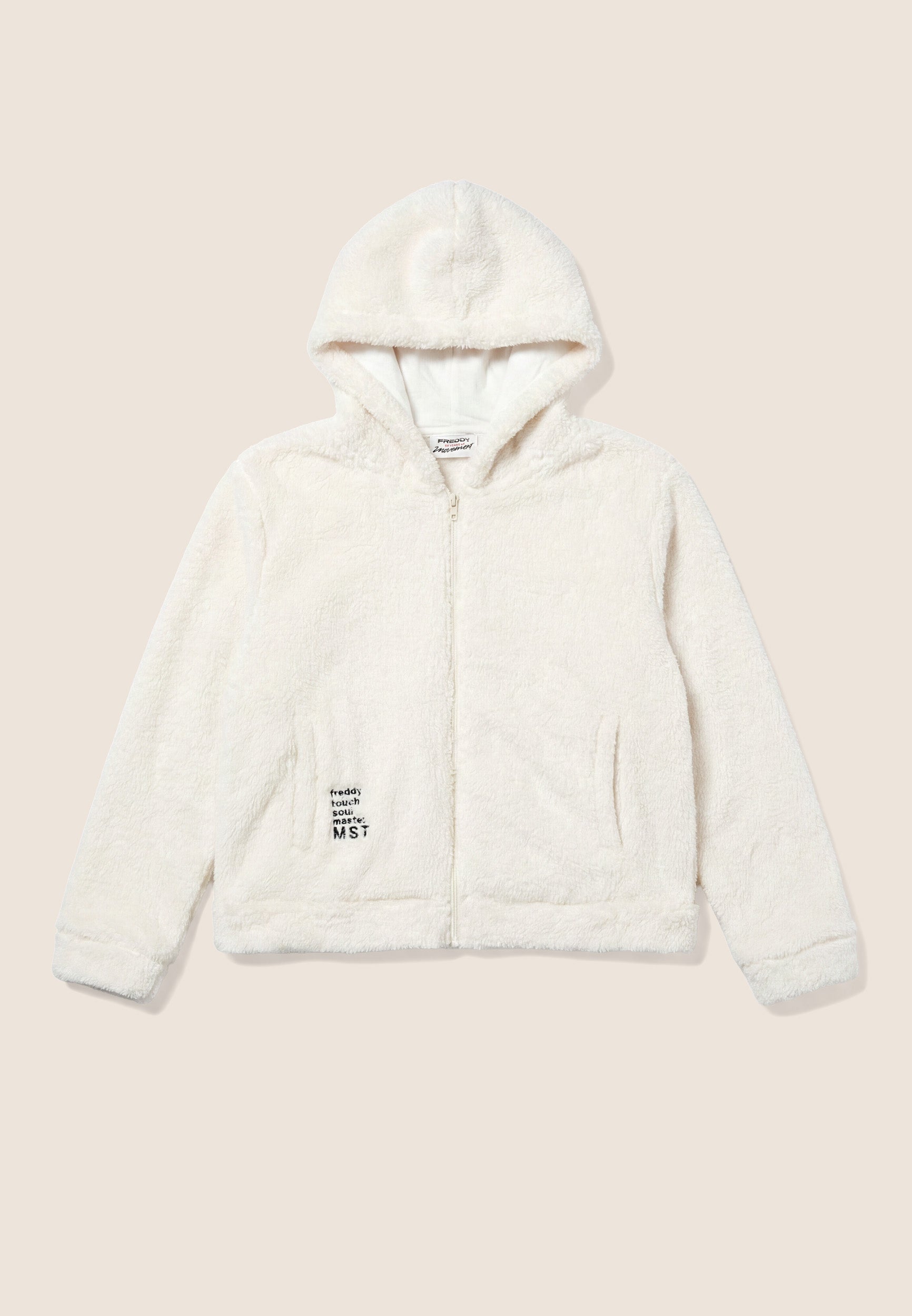 freddy-felpa-donna-in-pile-teddy-con-zip-e-cappuccio image 1