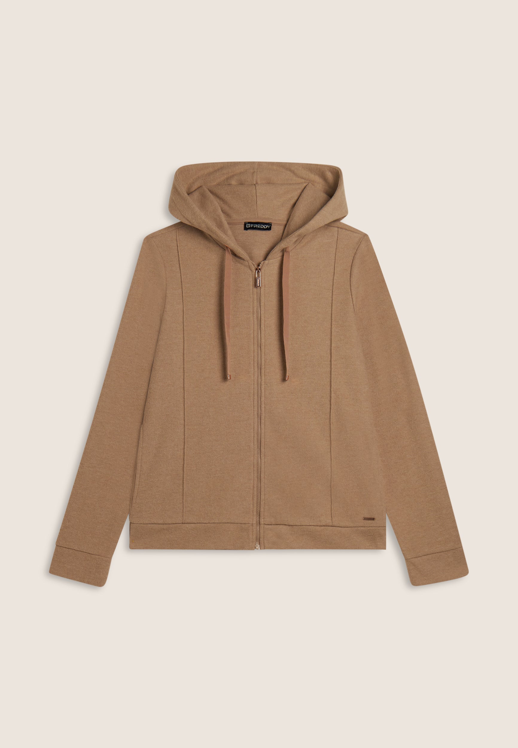 freddy-wr-up-felpa-donna-con-cappuccio-e-zip-effetto-tricot image 4