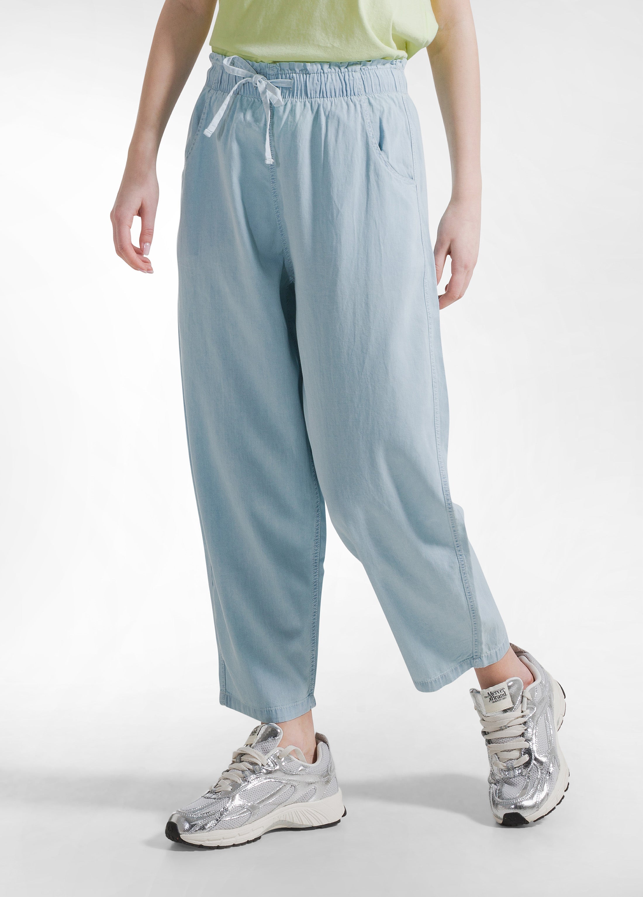 deha-pantaloni-balloon-in-denim-lyocell-blu-donna image 2